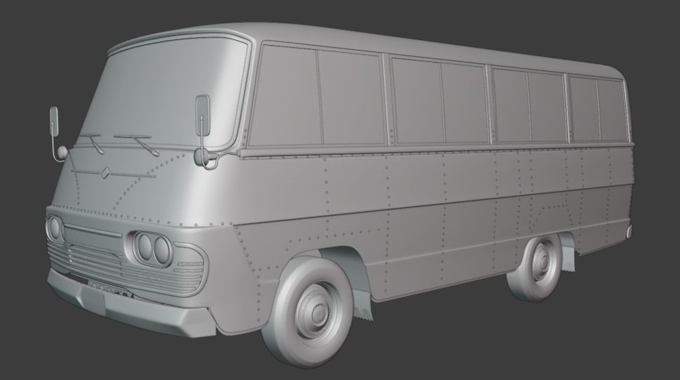 Toyota Light Bus 1963 3D Model left hand drive version 3D model_11