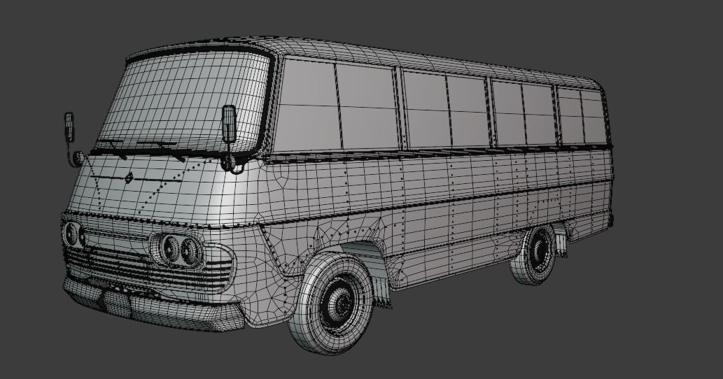 Toyota Light Bus 1963 3D Model left hand drive version 3D model_13