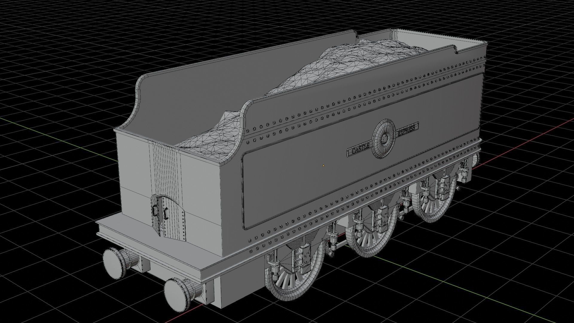 Tender GWR 4900 Olton Hall Hogwarts Express Low-poly 3D model_12