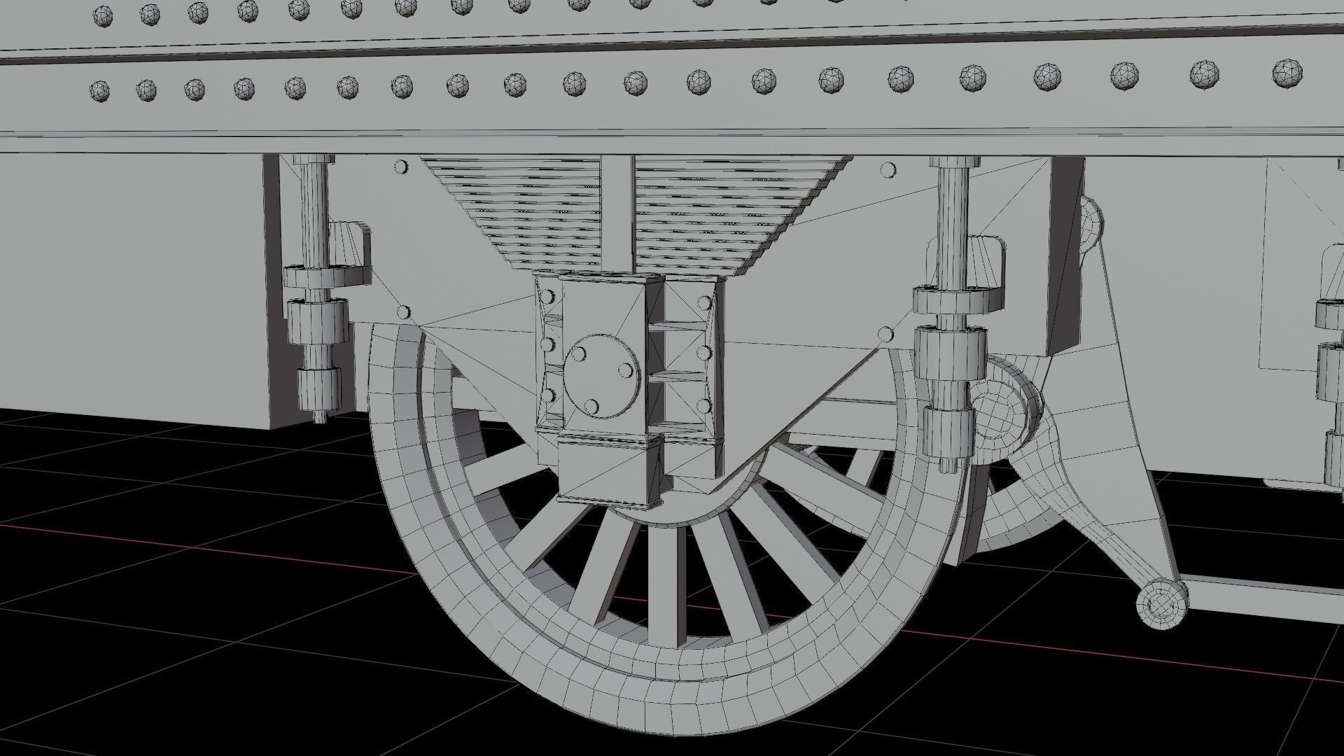 Tender GWR 4900 Olton Hall Hogwarts Express Low-poly 3D model_16