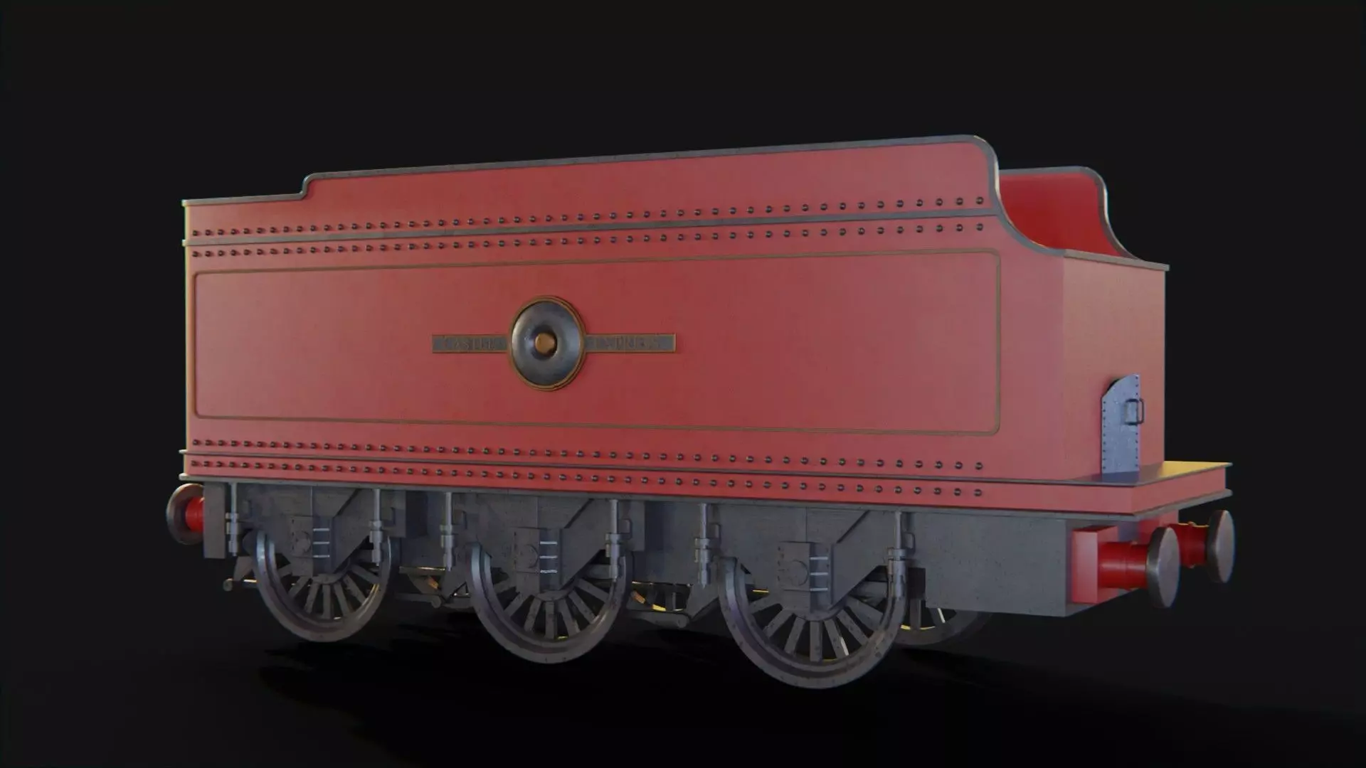 Tender GWR 4900 Olton Hall Hogwarts Express Low-poly 3D model_0