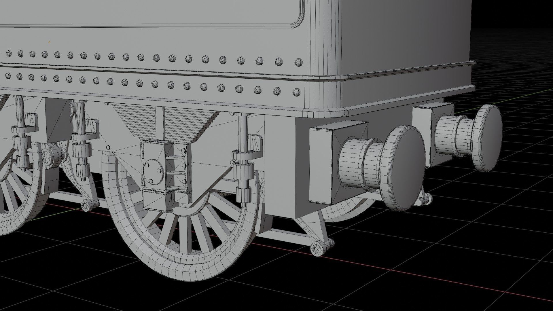 Tender GWR 4900 Olton Hall Hogwarts Express Low-poly 3D model_15
