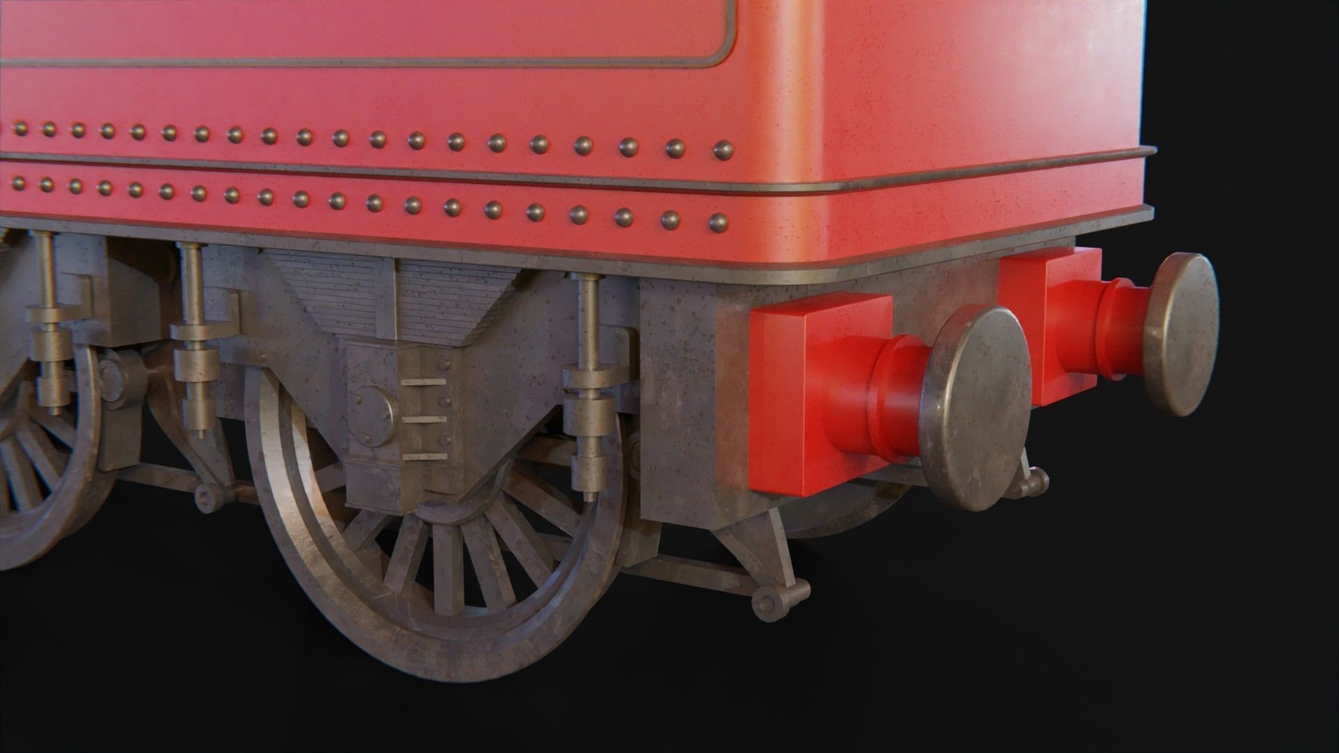 Tender GWR 4900 Olton Hall Hogwarts Express Low-poly 3D model_5
