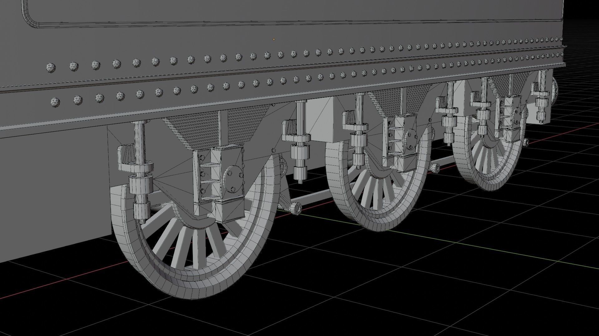 Tender GWR 4900 Olton Hall Hogwarts Express Low-poly 3D model_13
