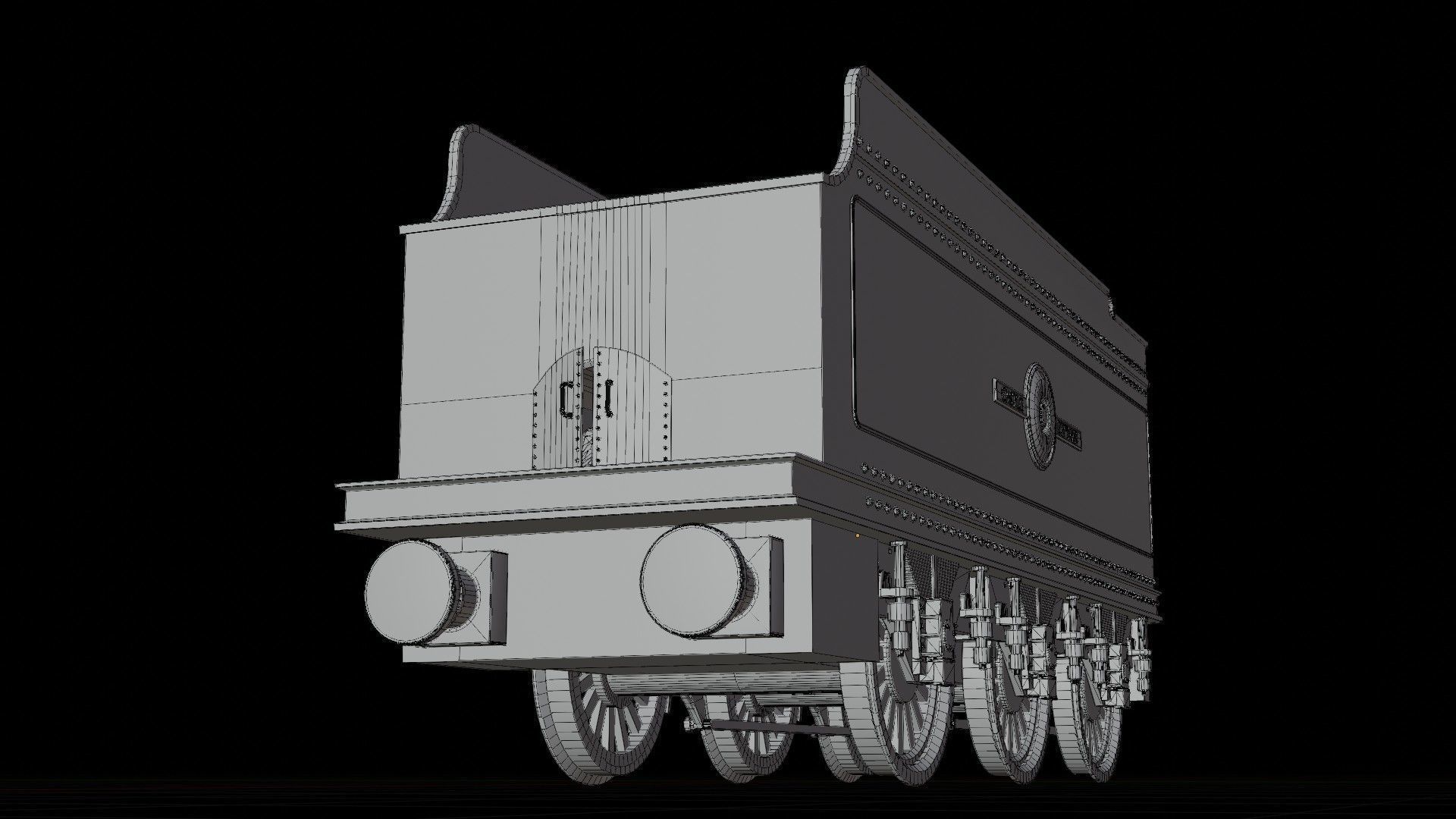 Tender GWR 4900 Olton Hall Hogwarts Express Low-poly 3D model_17