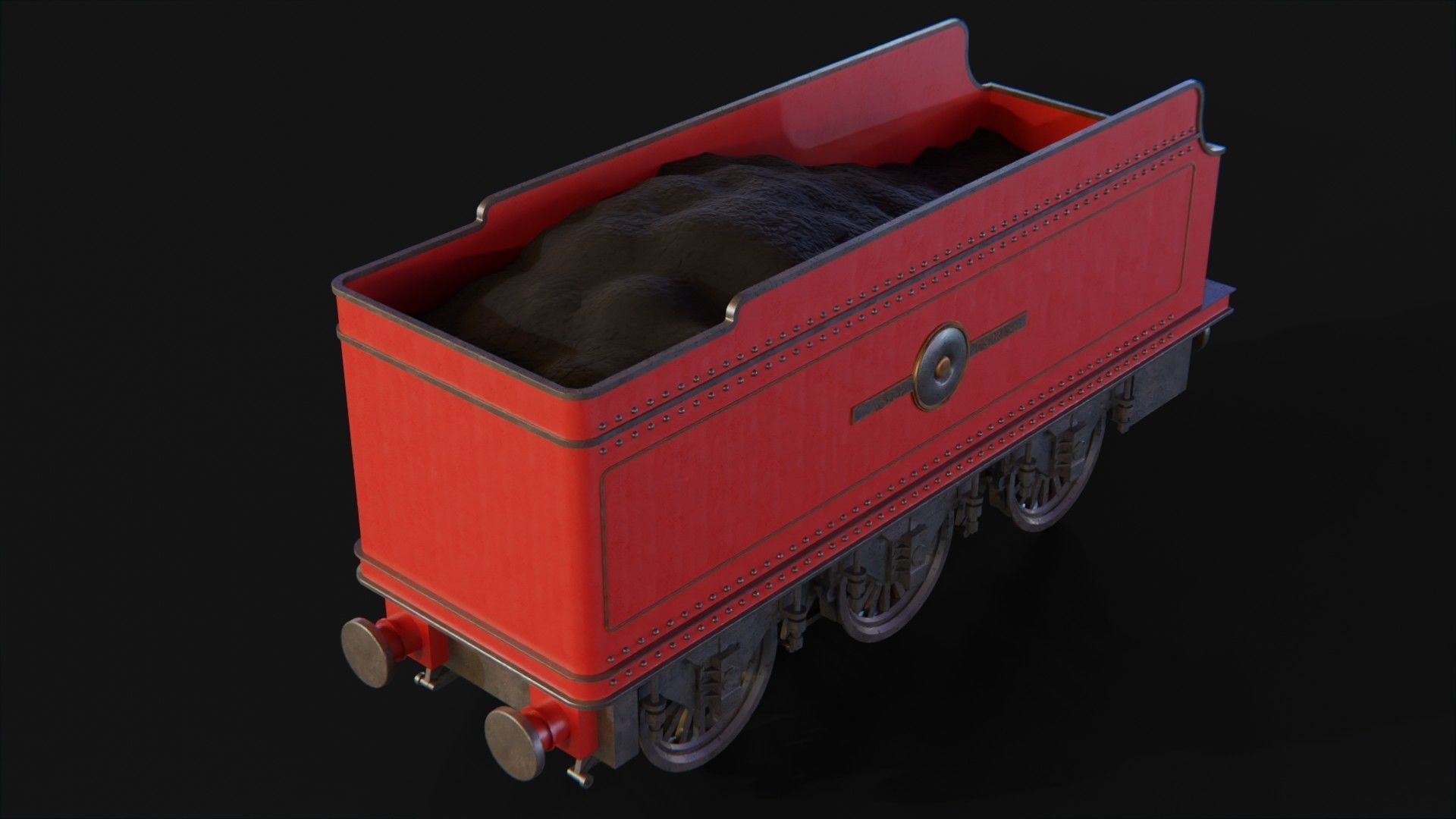 Tender GWR 4900 Olton Hall Hogwarts Express Low-poly 3D model_8