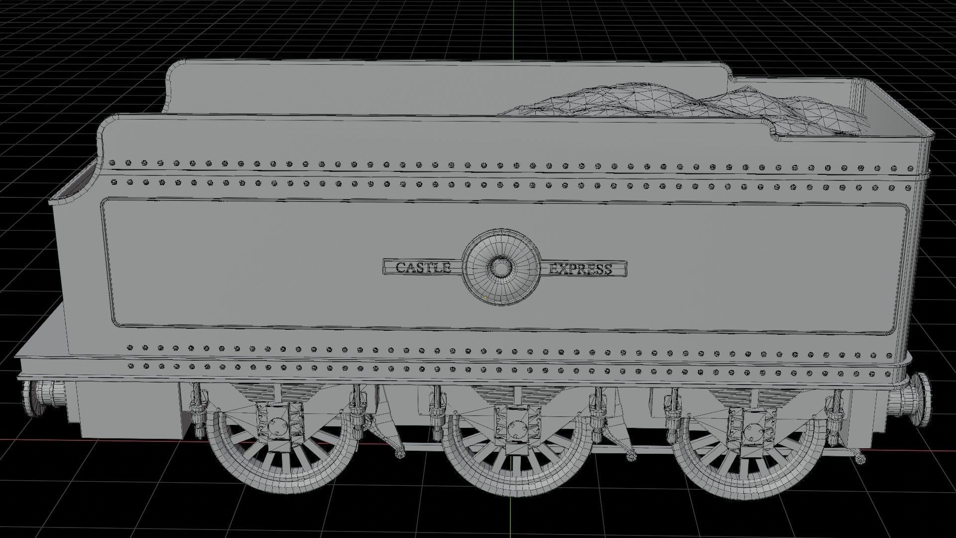 Tender GWR 4900 Olton Hall Hogwarts Express Low-poly 3D model_14