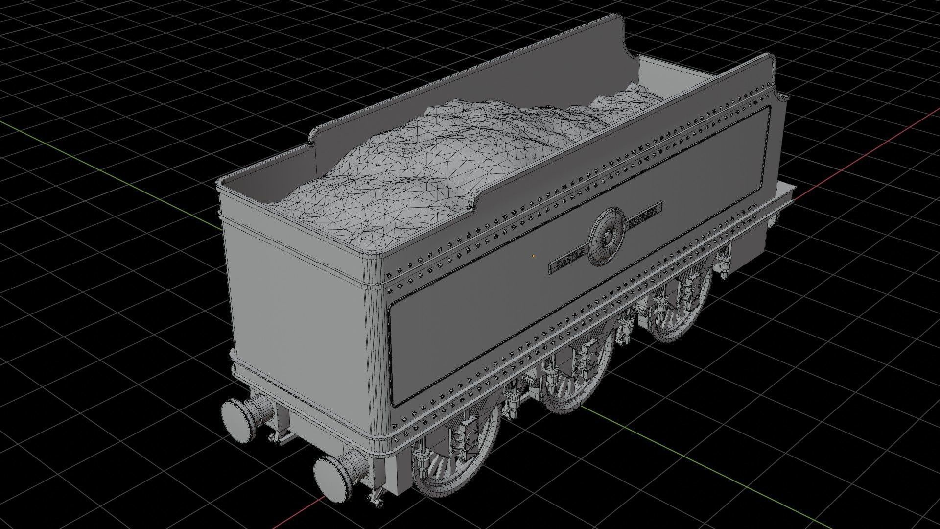 Tender GWR 4900 Olton Hall Hogwarts Express Low-poly 3D model_18