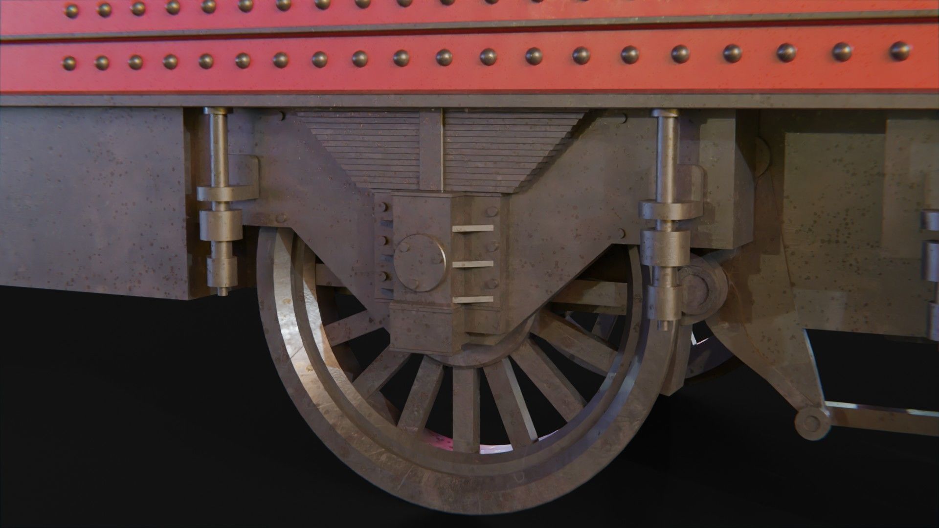 Tender GWR 4900 Olton Hall Hogwarts Express Low-poly 3D model_6