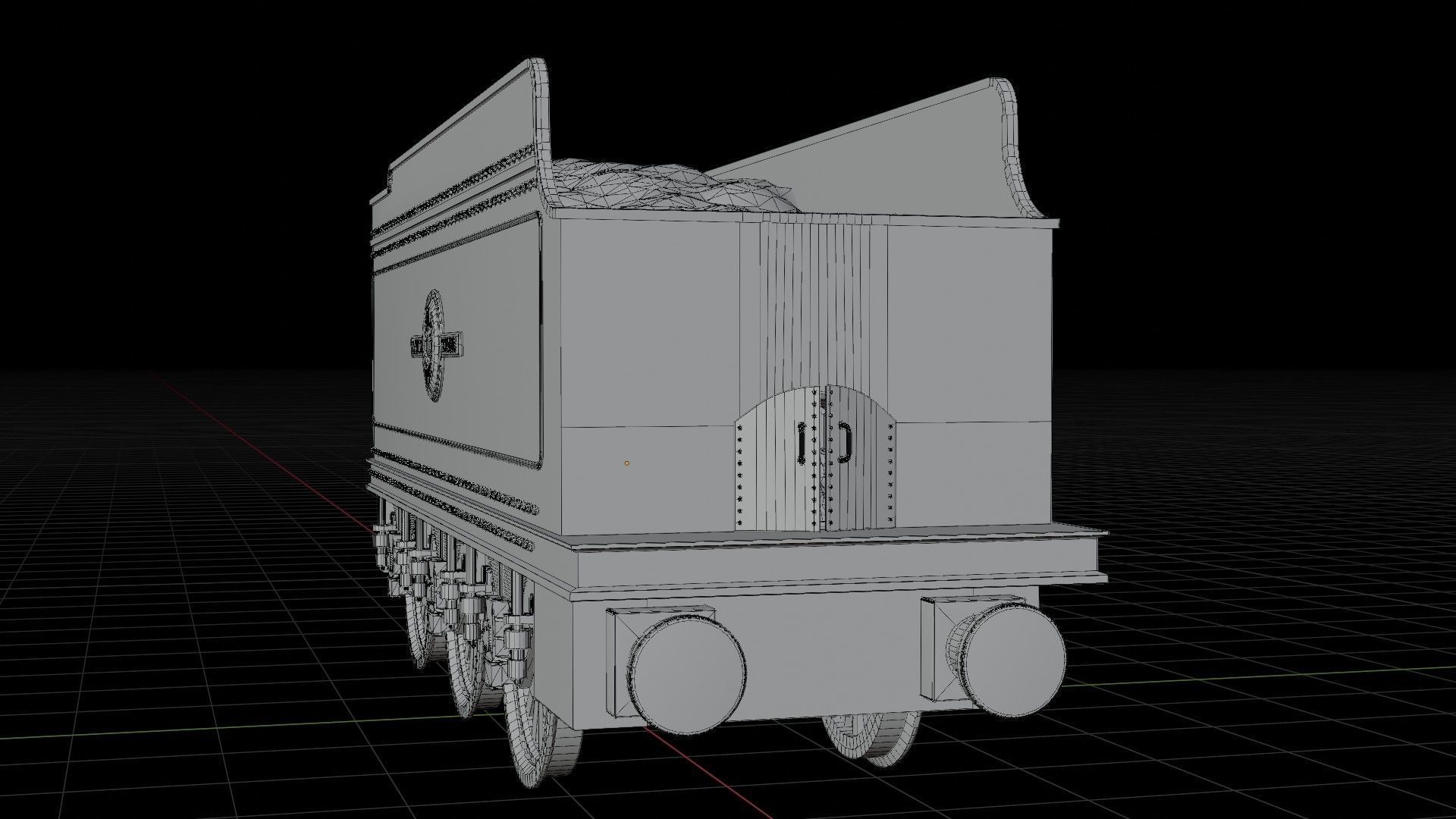 Tender GWR 4900 Olton Hall Hogwarts Express Low-poly 3D model_11