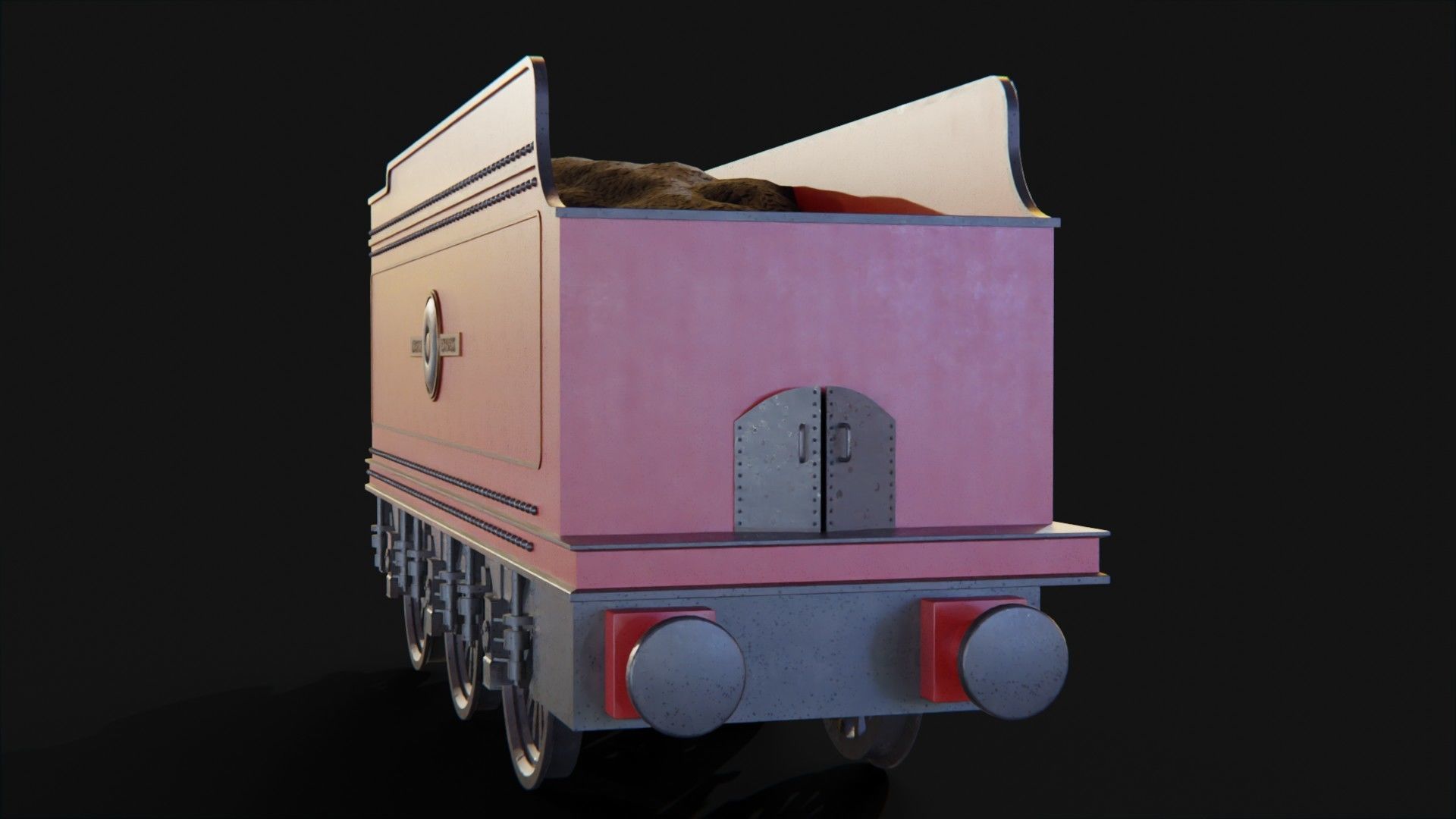 Tender GWR 4900 Olton Hall Hogwarts Express Low-poly 3D model_1