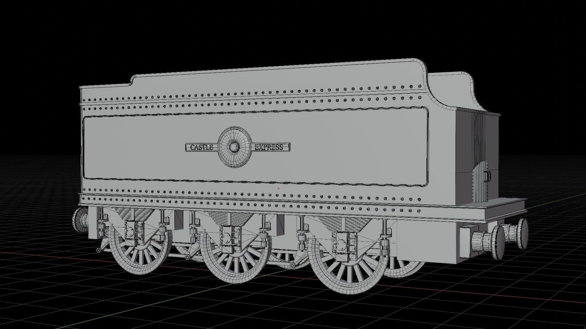 Tender GWR 4900 Olton Hall Hogwarts Express Low-poly 3D model_10