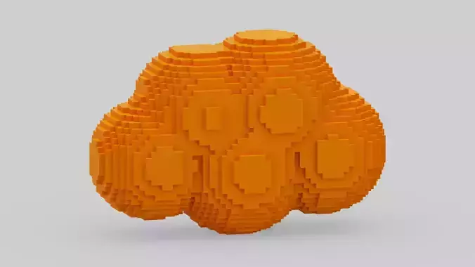 Orange Voxel Cloud