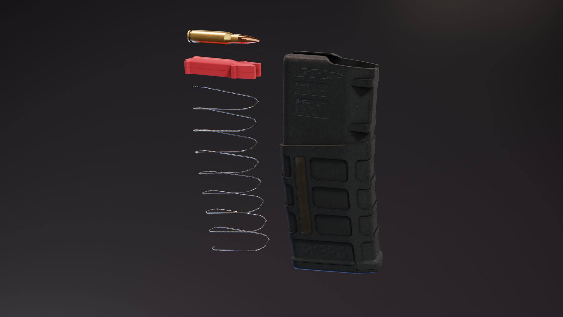 PMAG 25 M118 Magazine Low-poly 3D model_5