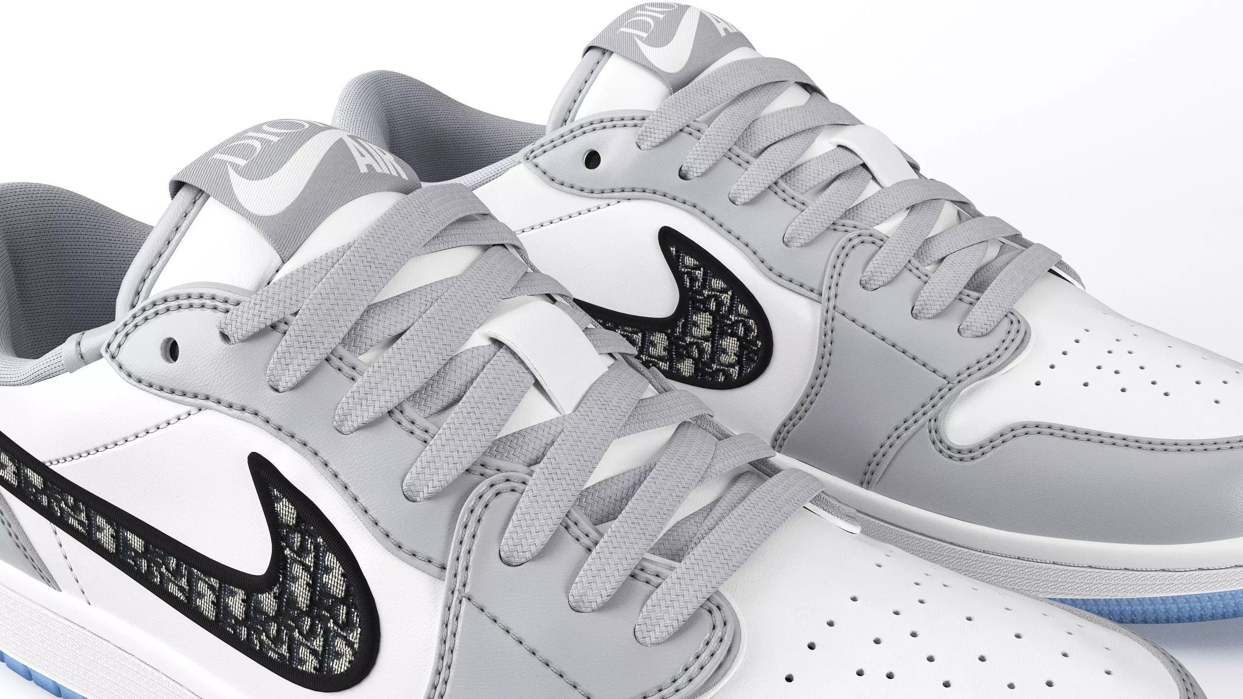 Jordan 1 Retro Low Dior PBR Low-poly 3D model_7