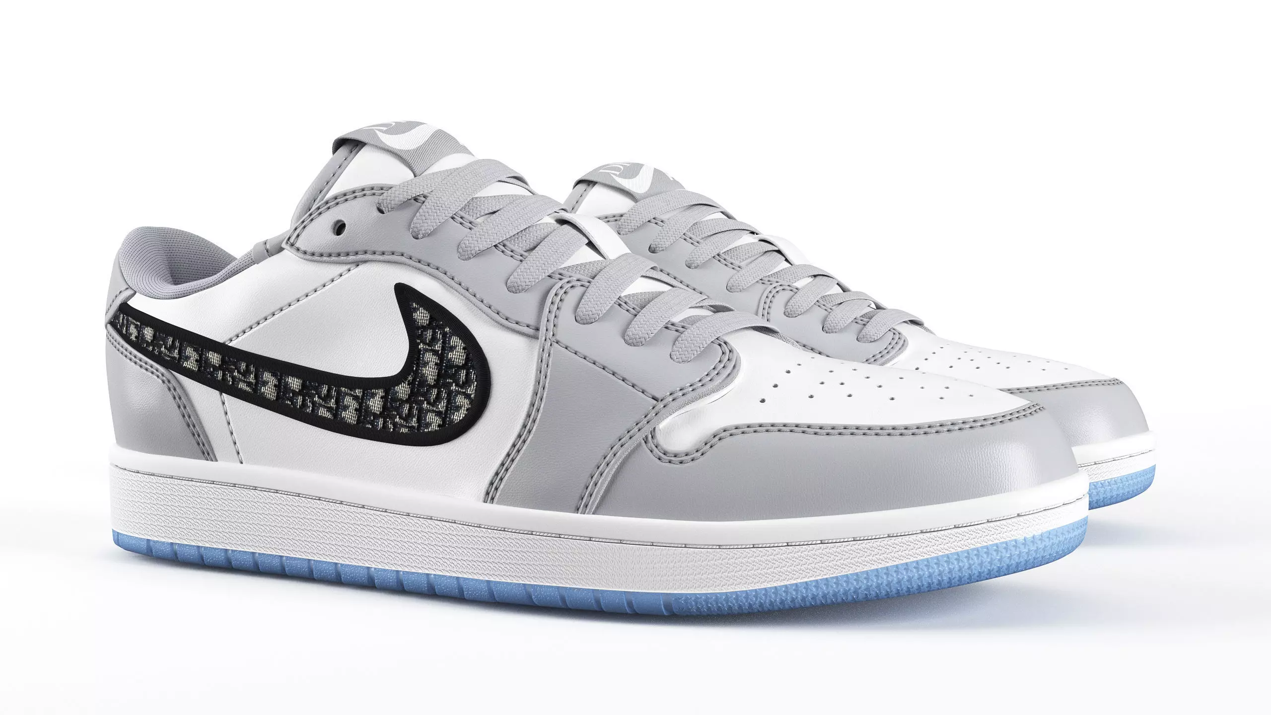 Jordan 1 Retro Low Dior PBR Low-poly 3D model_1