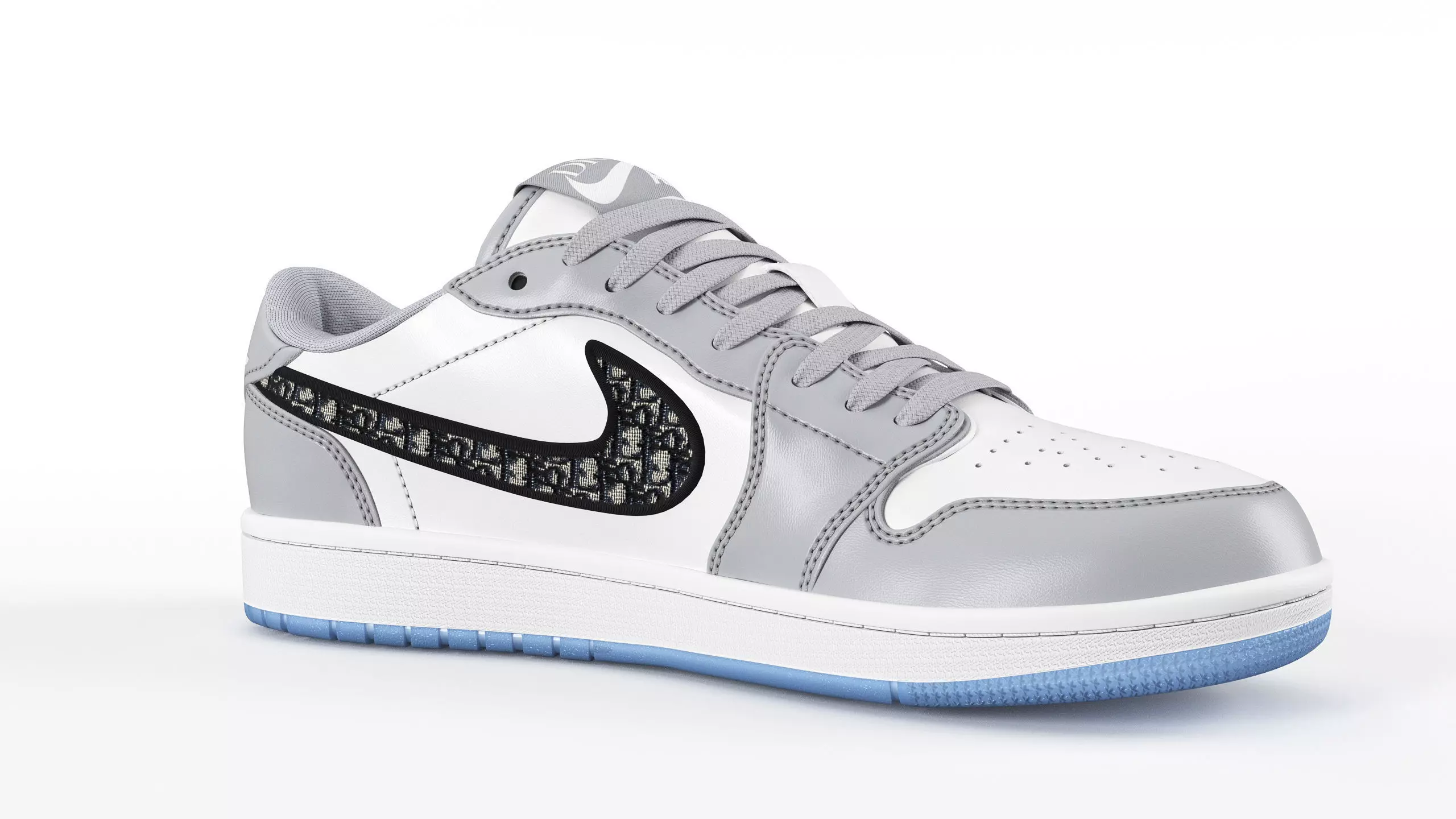 Jordan 1 Retro Low Dior PBR Low-poly 3D model_8