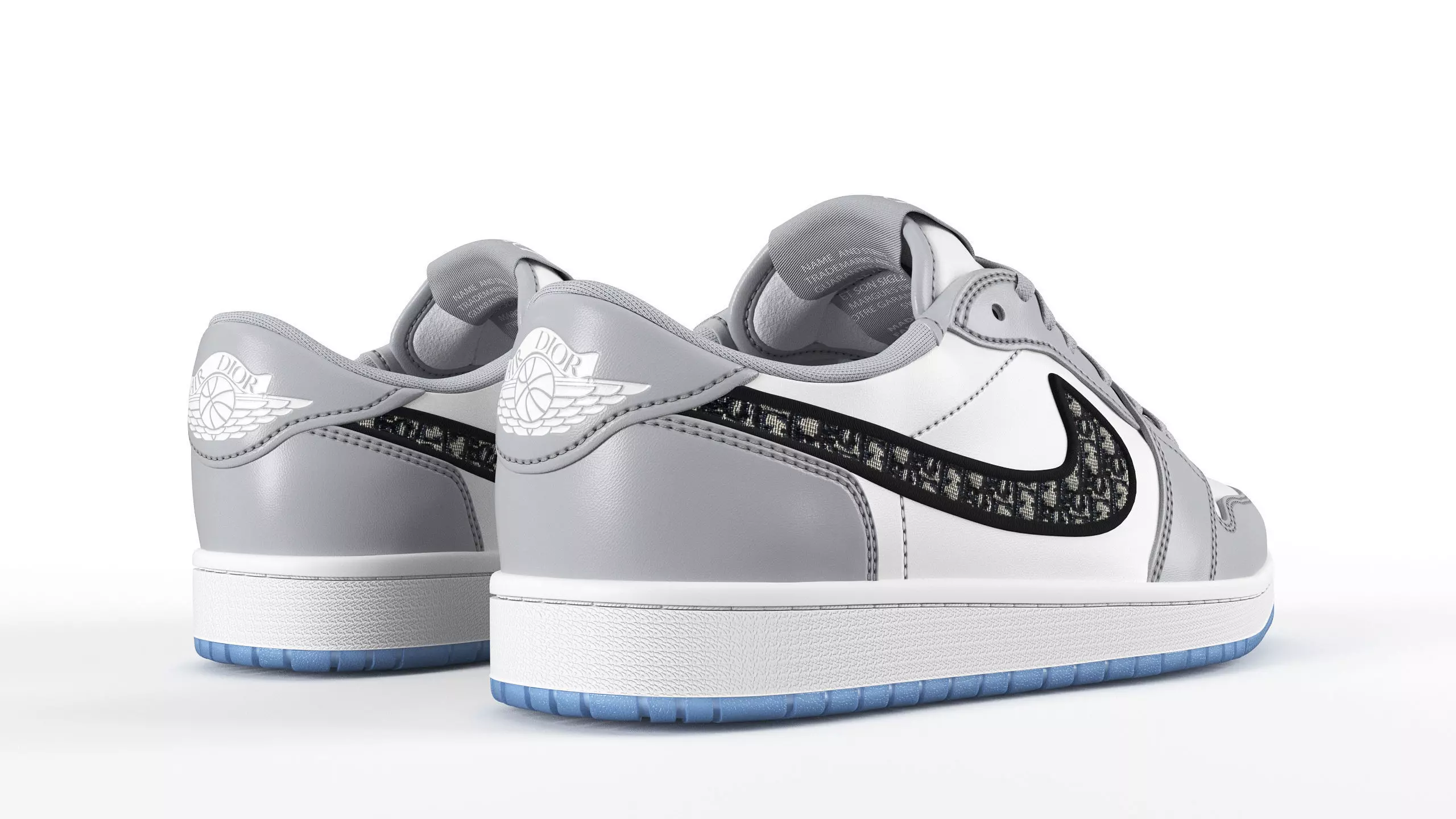 Jordan 1 Retro Low Dior PBR Low-poly 3D model_3