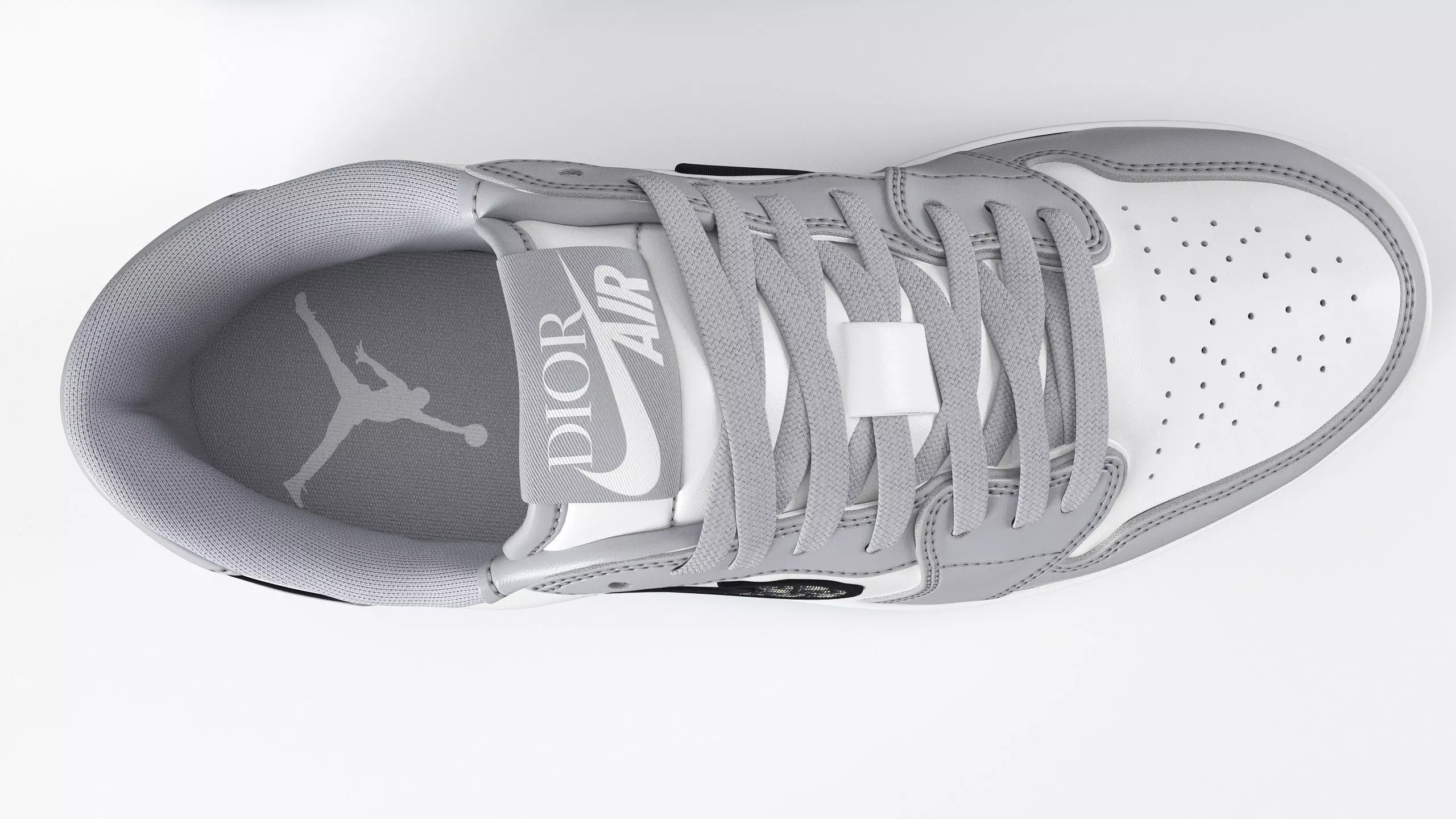 Jordan 1 Retro Low Dior PBR Low-poly 3D model_4