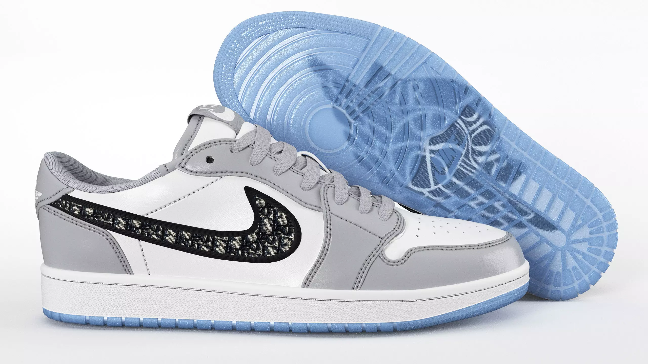 Jordan 1 Retro Low Dior PBR Low-poly 3D model_10