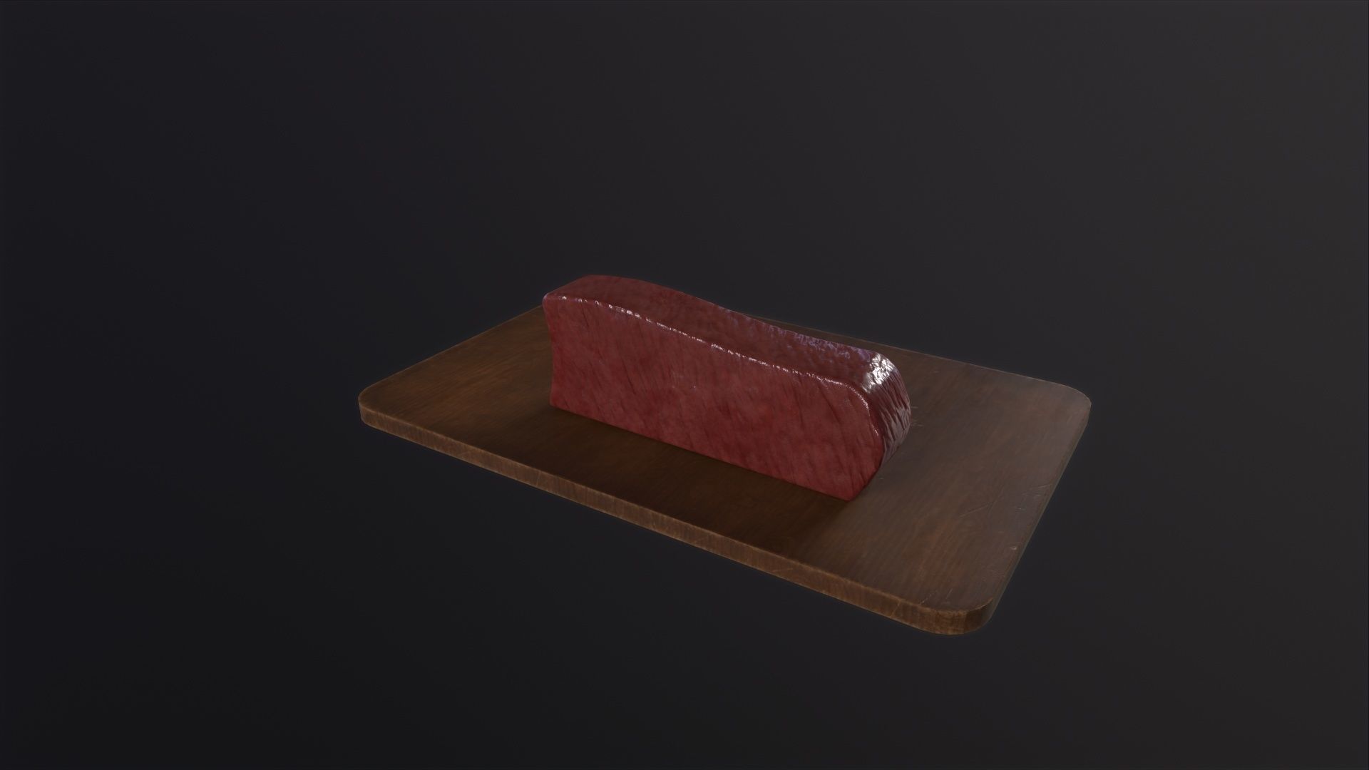 Cutting Board and meat 3D Model Low-poly 3D model_5