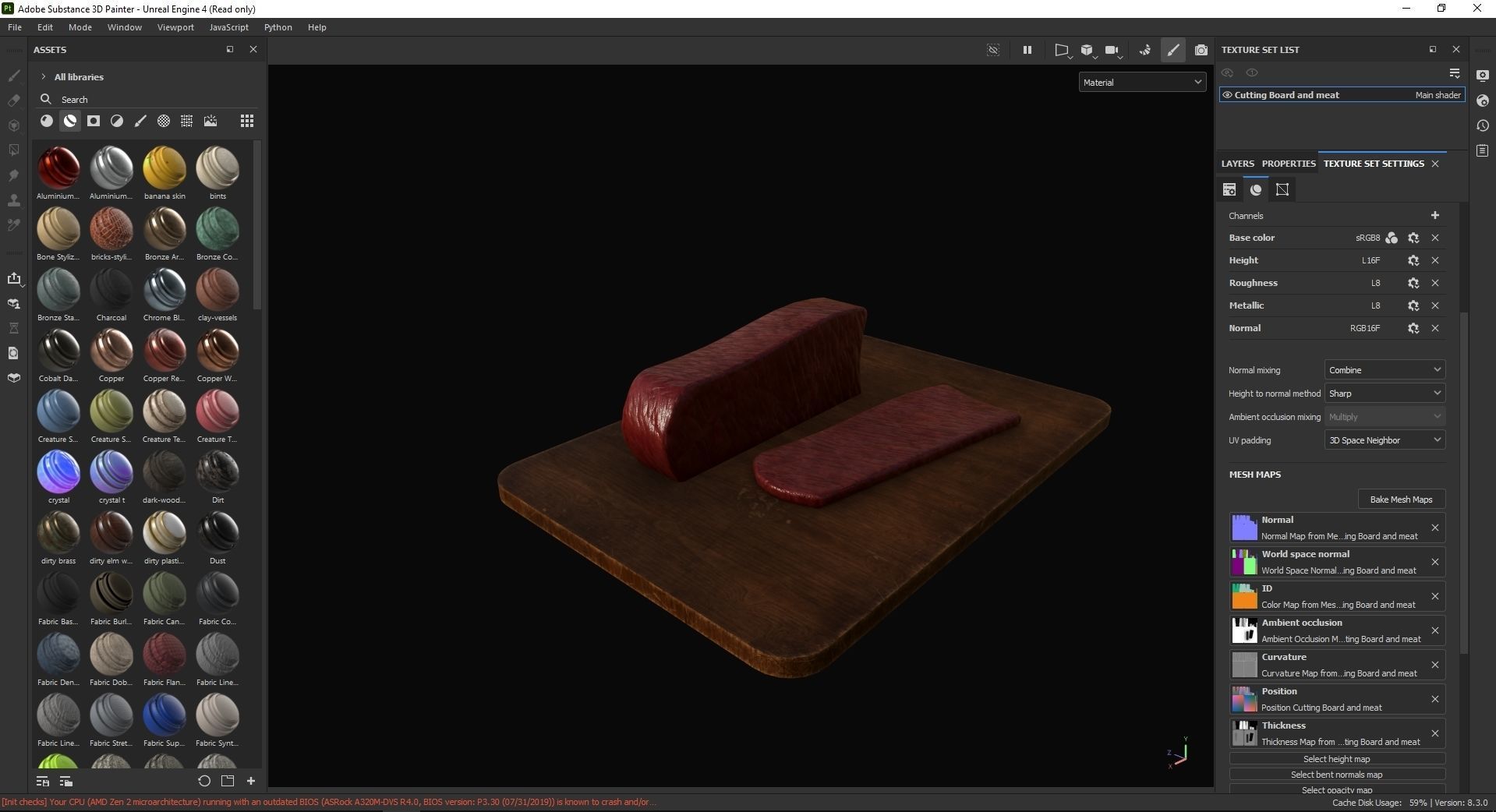 Cutting Board and meat 3D Model Low-poly 3D model_7