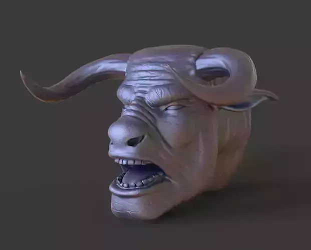 HEAD-Bull1 high poly sculpt 3D model 3D model