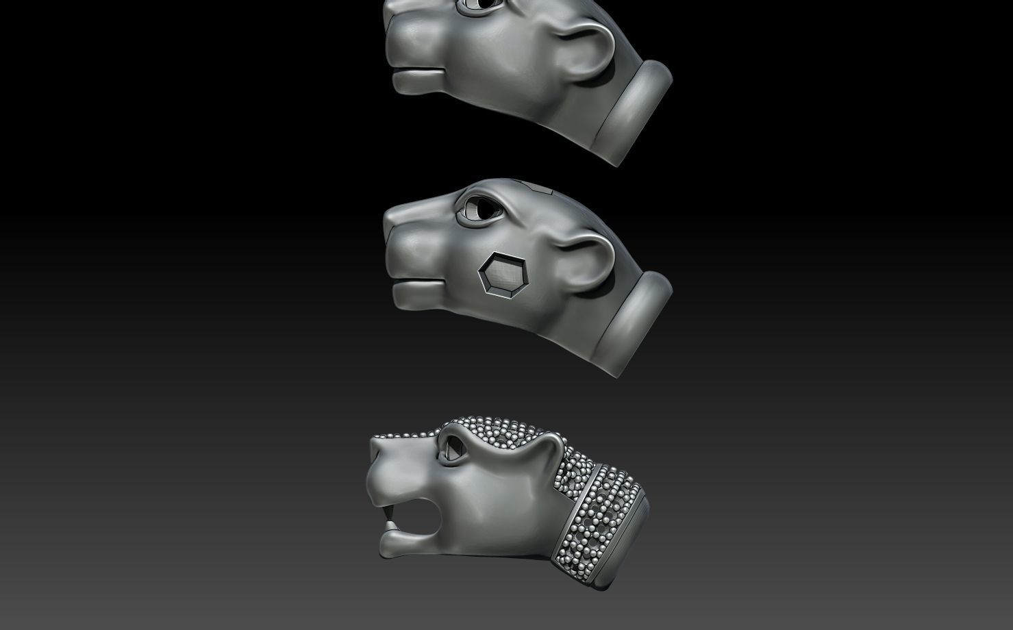 PANTHER BRACELETS 3D print model_1