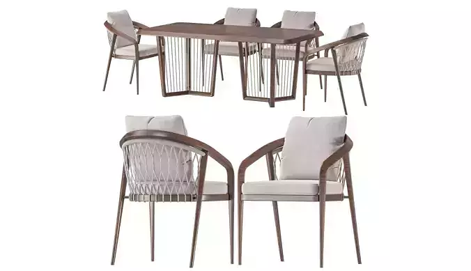 sette garden rako table and chair 3D model