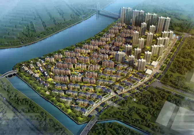 3Dmax fashion city commercial square building 135