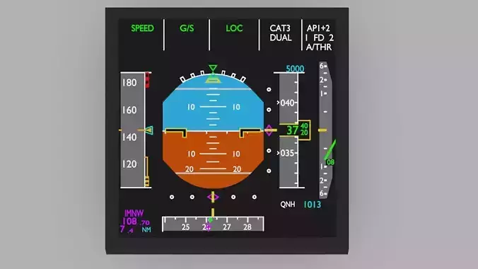 primary flight display 3D Model 3D model
