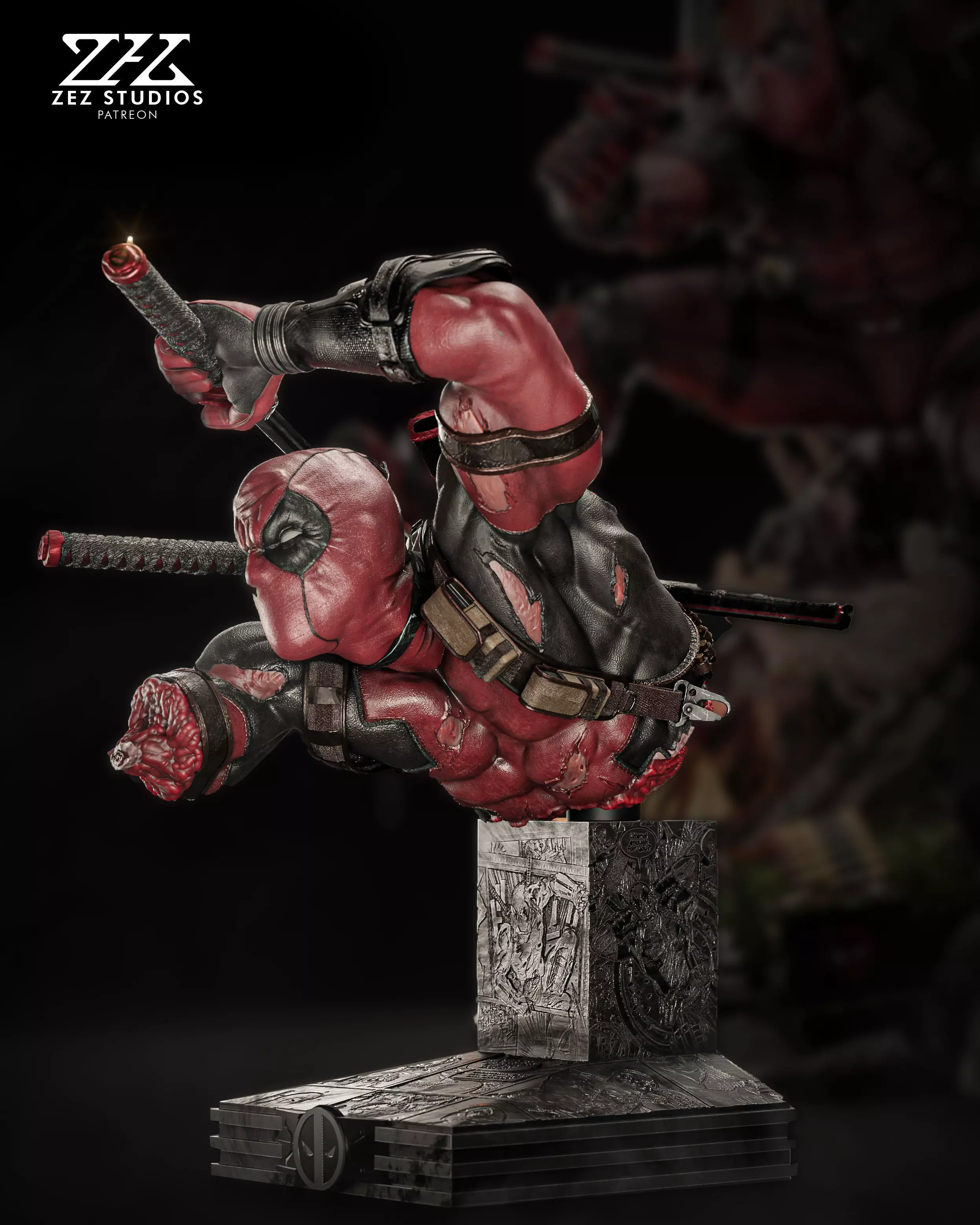 Deadpool Bust - STL 3D print model_0