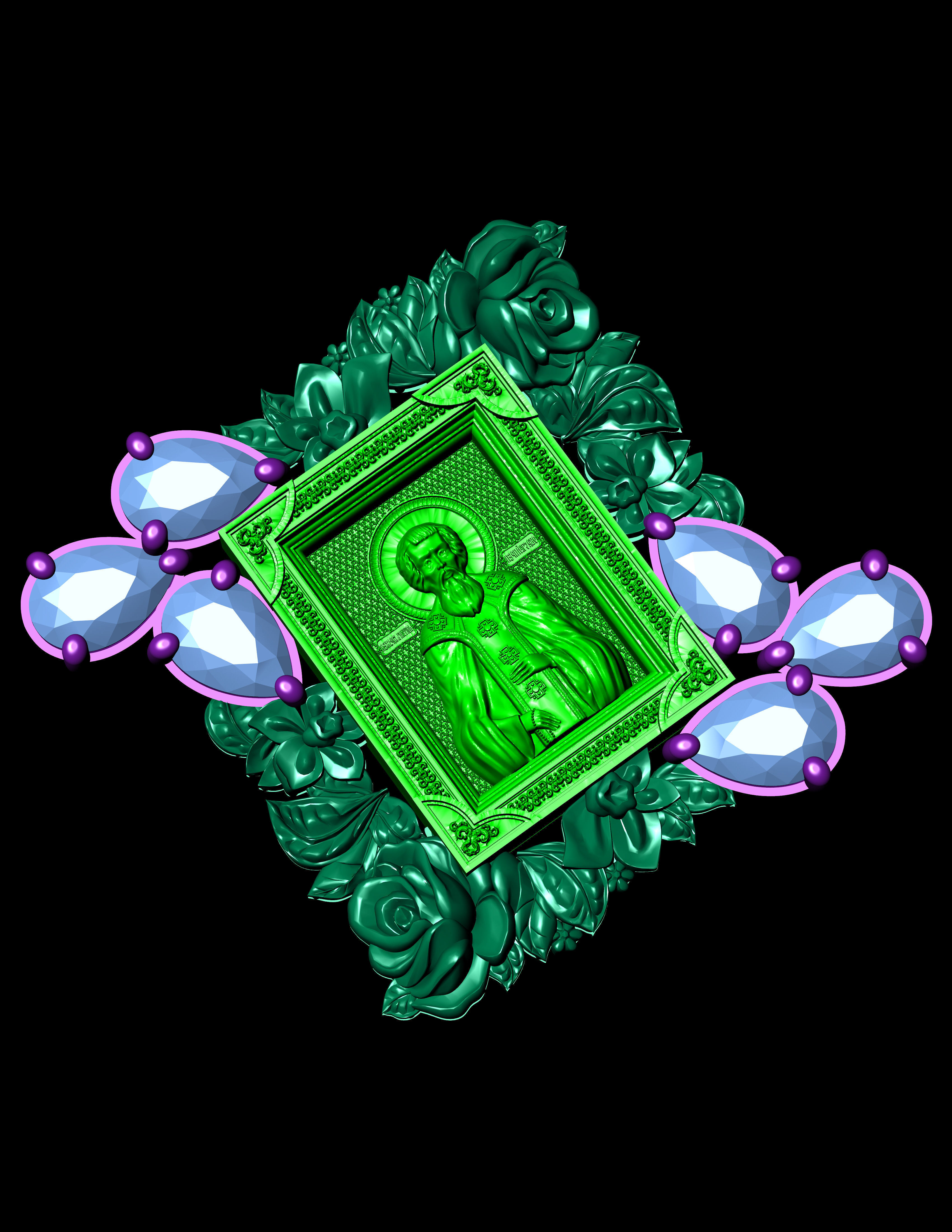 Icono de Longinos Earring 3D Print Model 3D print model_17