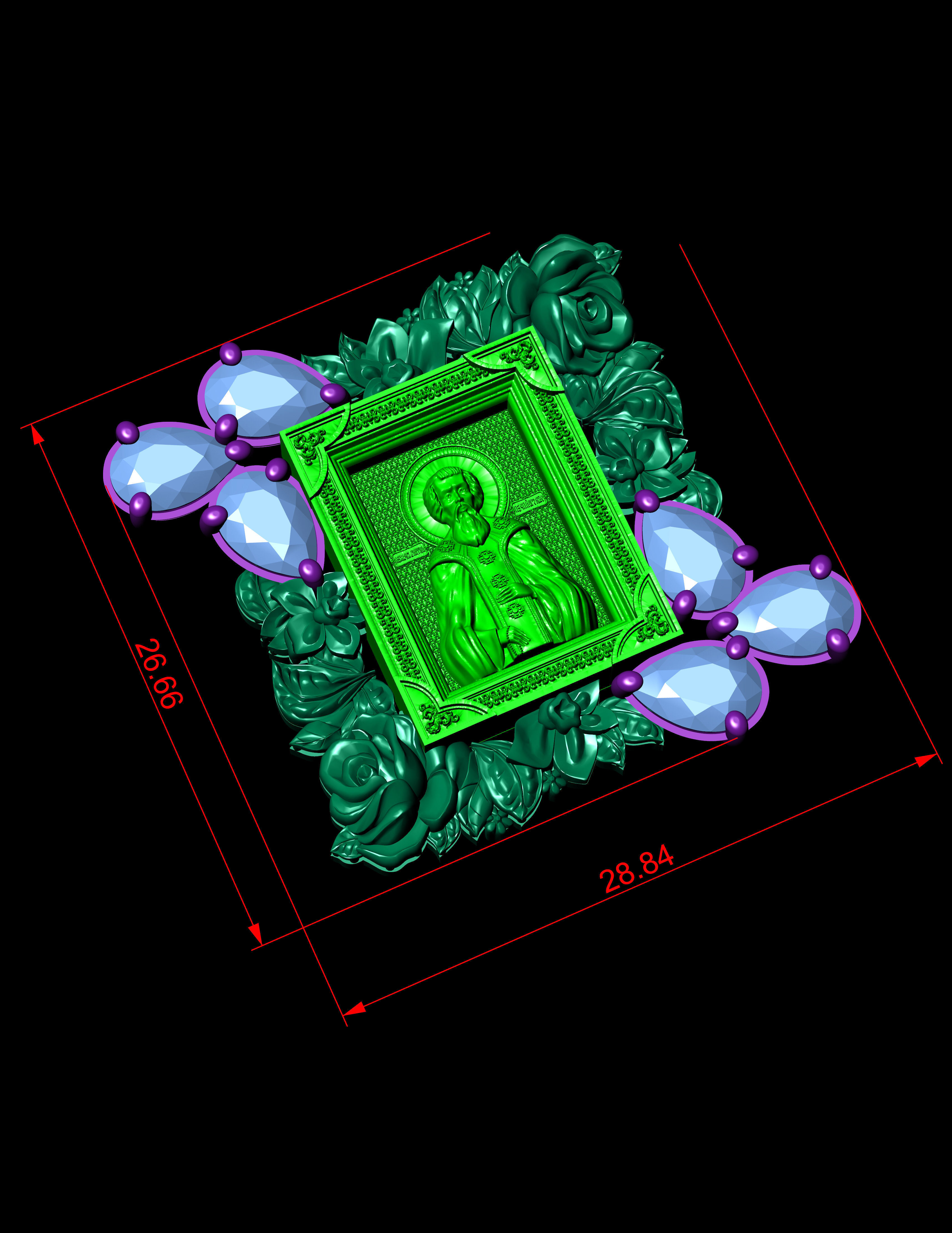 Icono de Longinos Earring 3D Print Model 3D print model_7