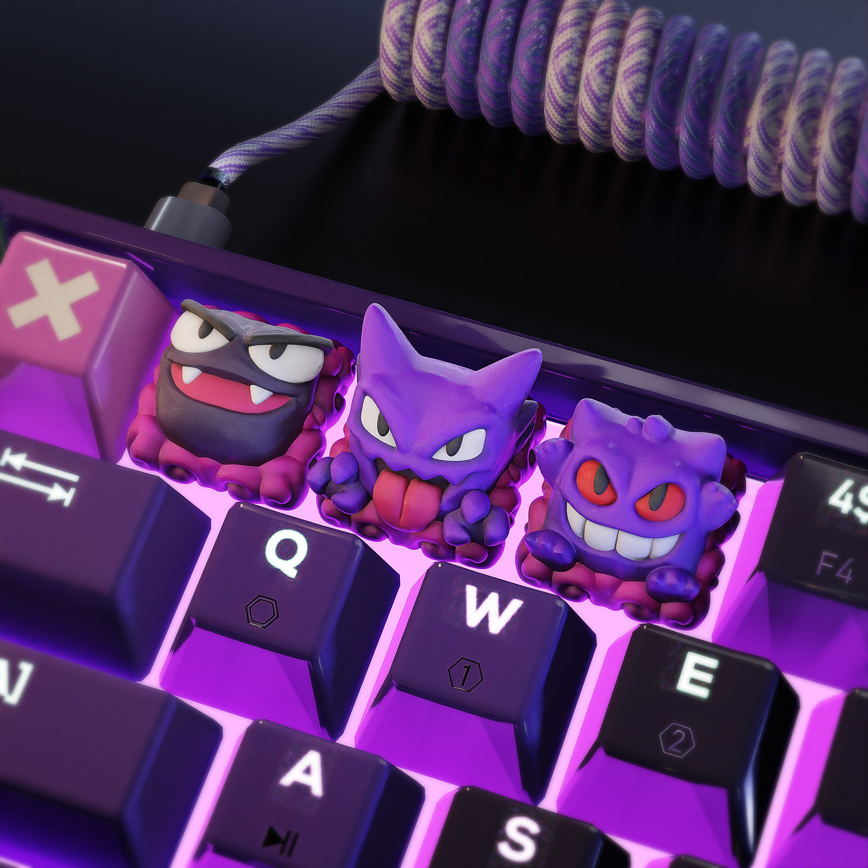 gengar evolutions Keycaps - Mechanical Keyboard 3D print model_1