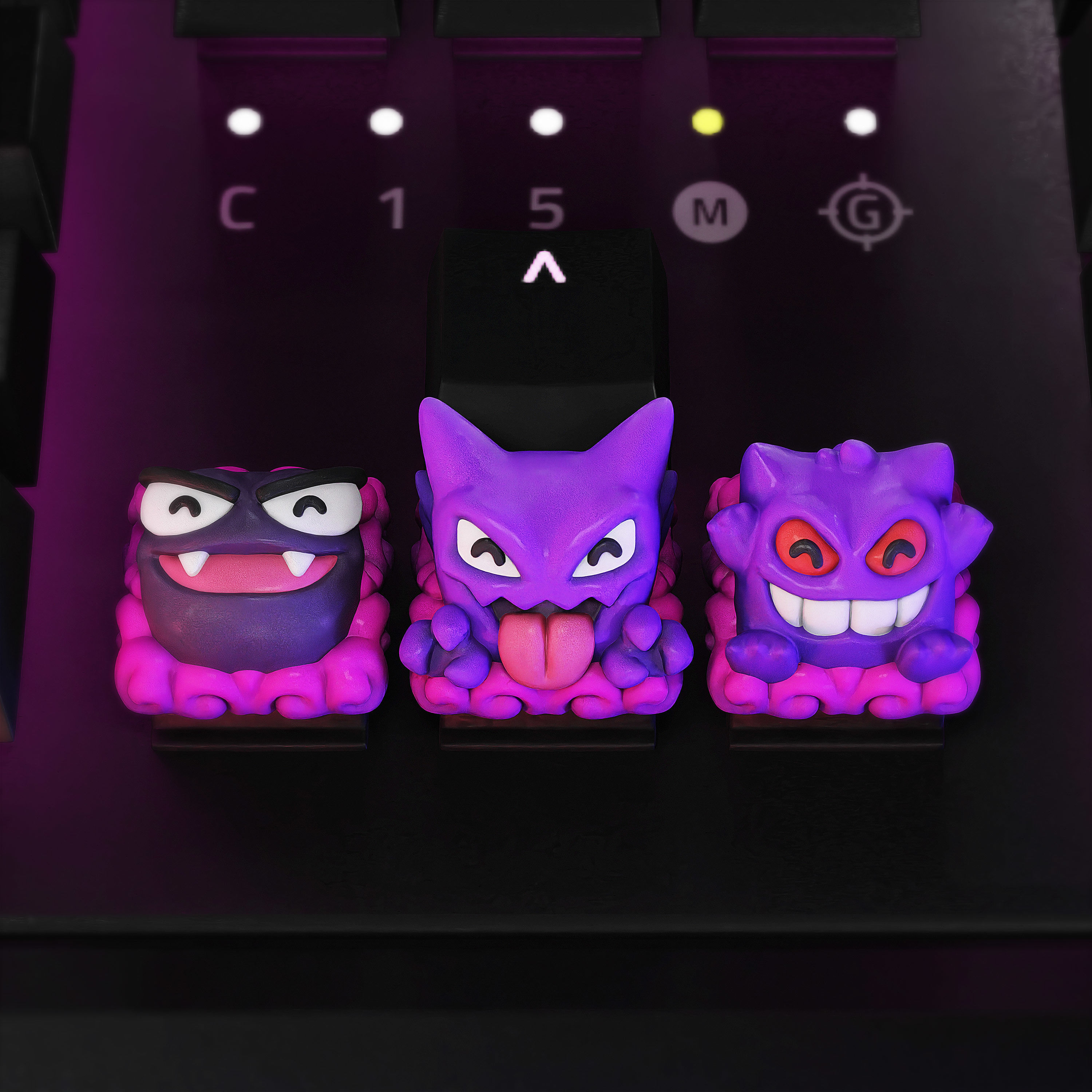 gengar evolutions Keycaps - Mechanical Keyboard 3D print model_11