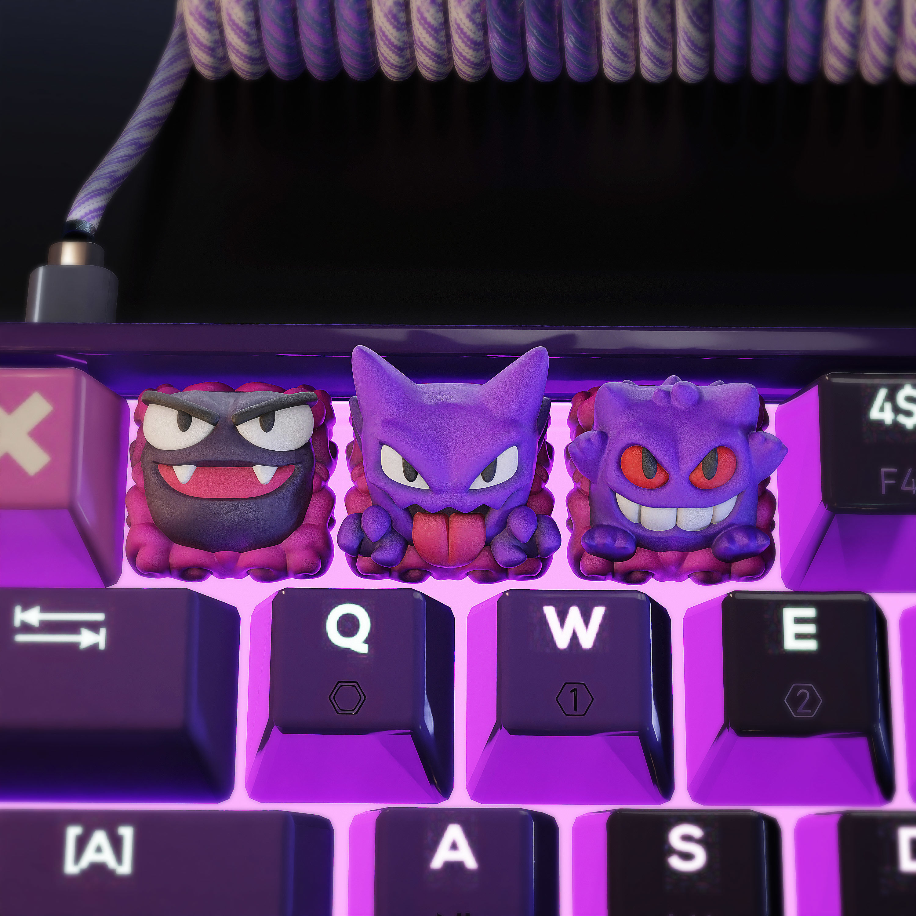 gengar evolutions Keycaps - Mechanical Keyboard 3D print model_2