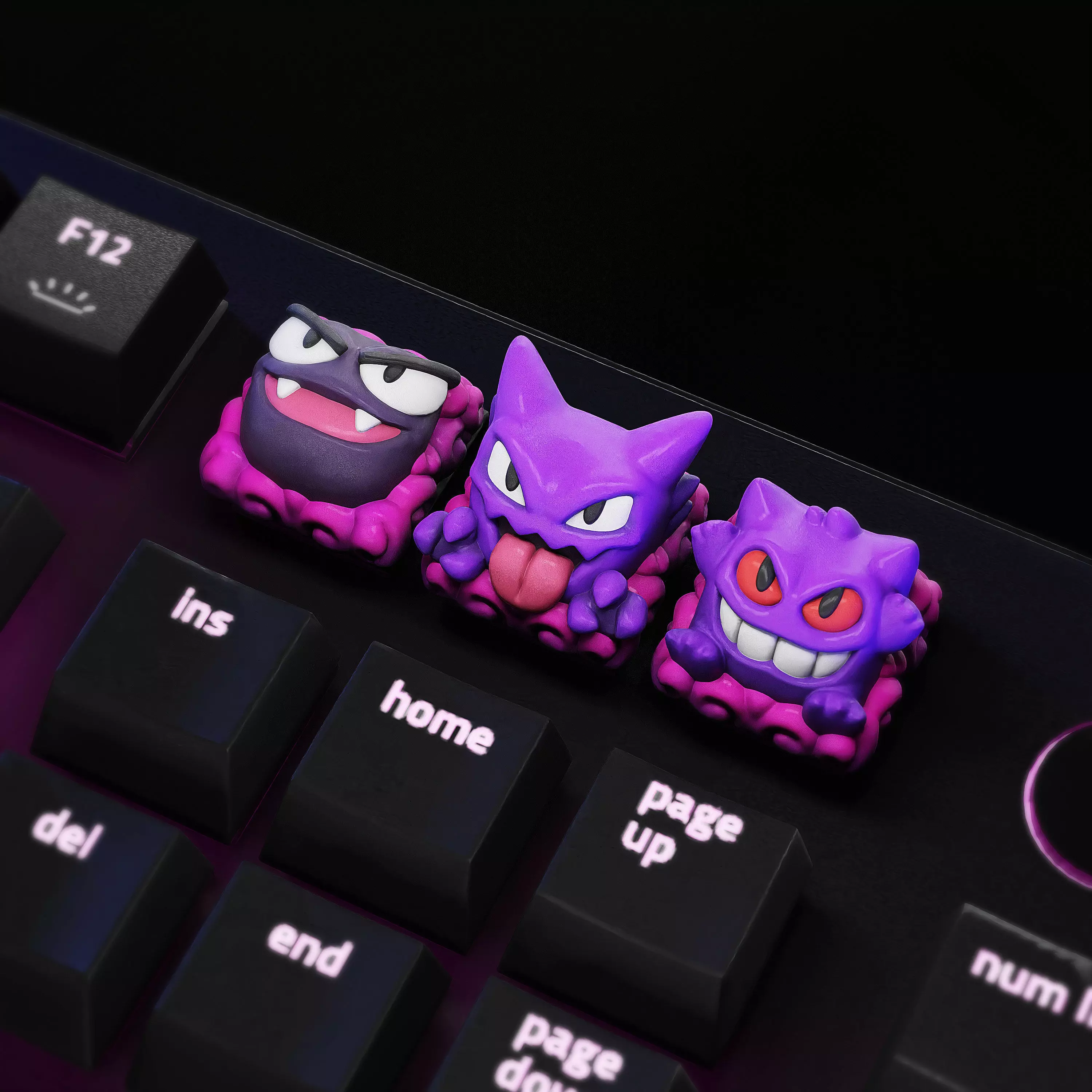 gengar evolutions Keycaps - Mechanical Keyboard 3D print model_0