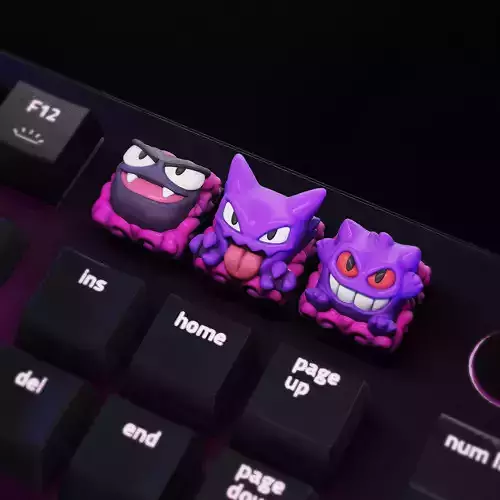 gengar evolutions Keycaps - Mechanical Keyboard 3D print model gengar evolutions Keycaps - Mechanical Keyboard 3D print model