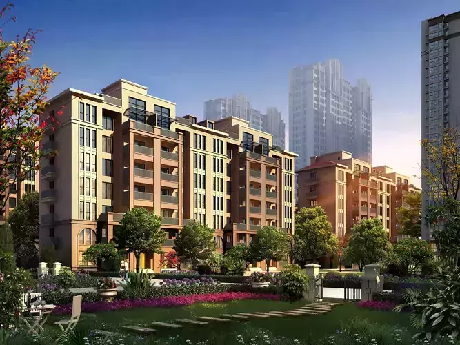 3Dmax fashion city commercial square building 136