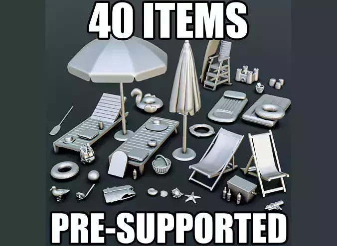 Beach Resort Diorama Pack 3D print model