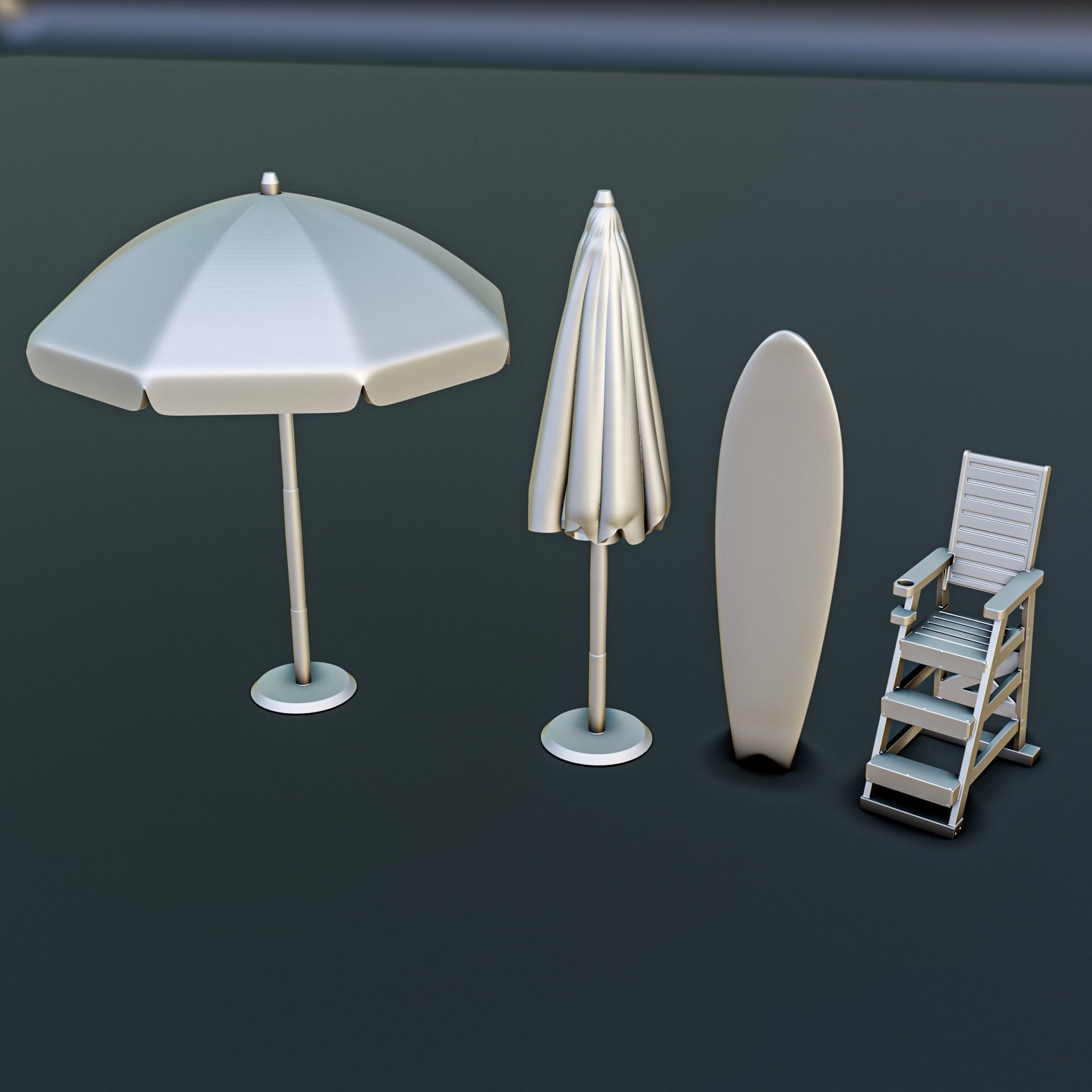 Beach Resort Diorama Pack 3D print model_2
