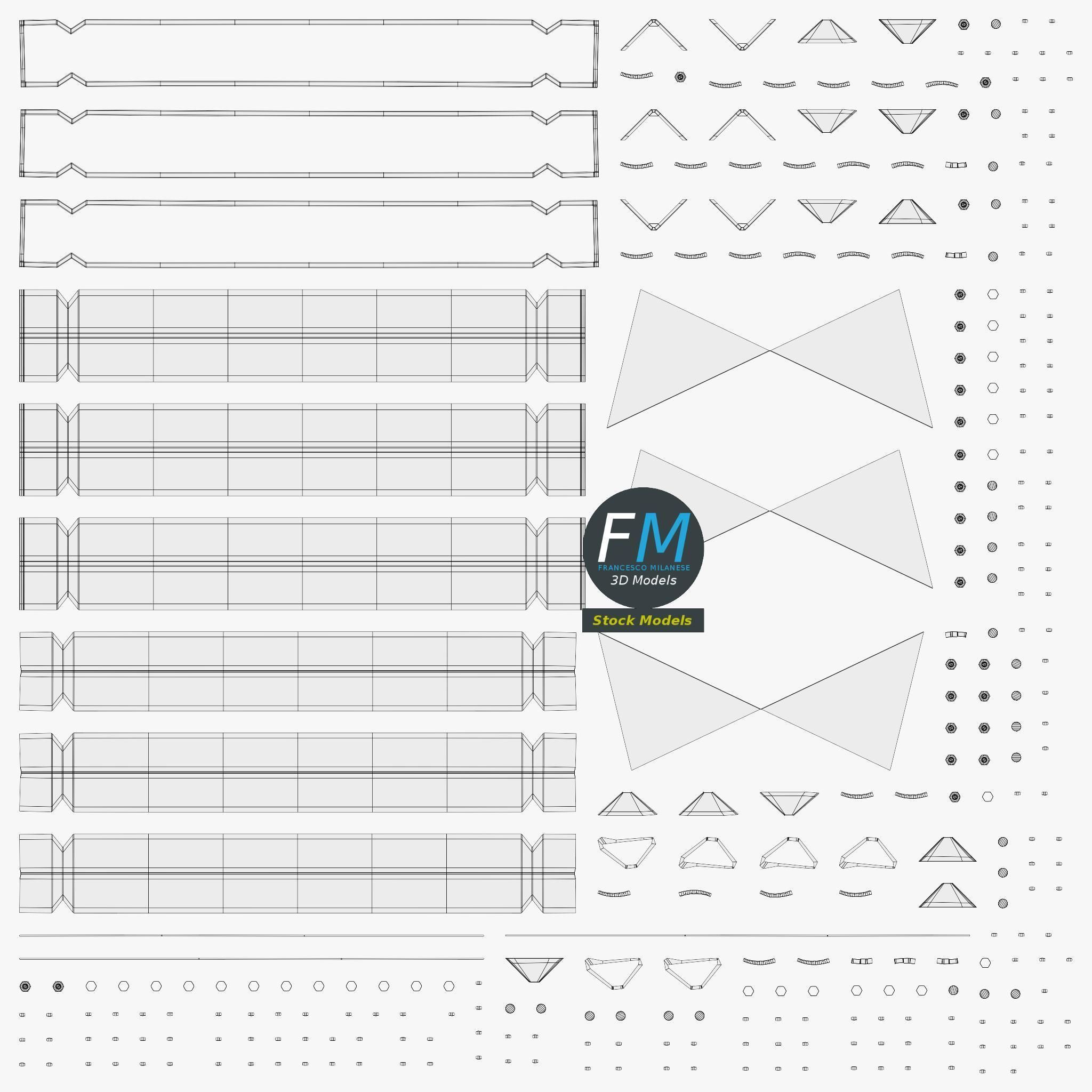 Czech hedgehog anti-tank obstacle 2 3D model_11