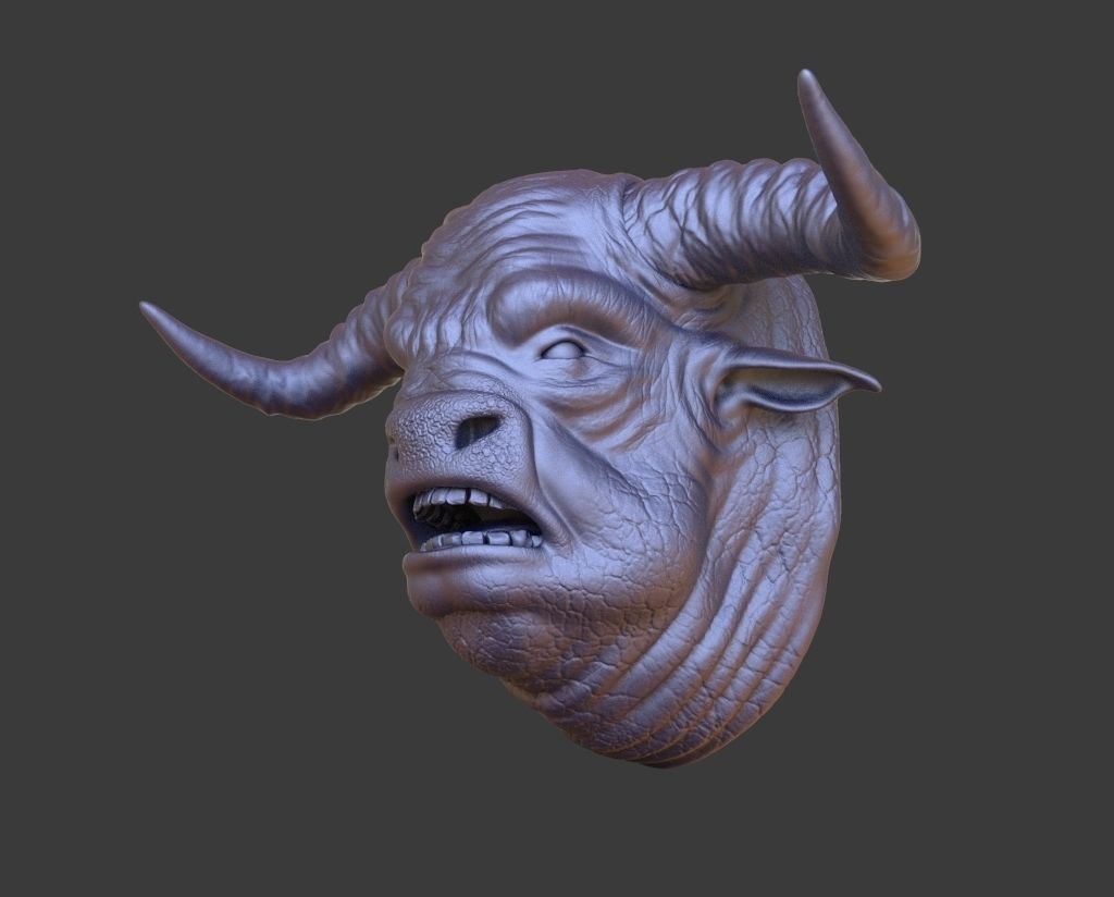 HEAD-Bull3 high poly sculpt 3D model 3D model_6