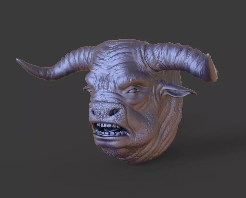 HEAD-Bull3 high poly sculpt 3D model 3D model_0