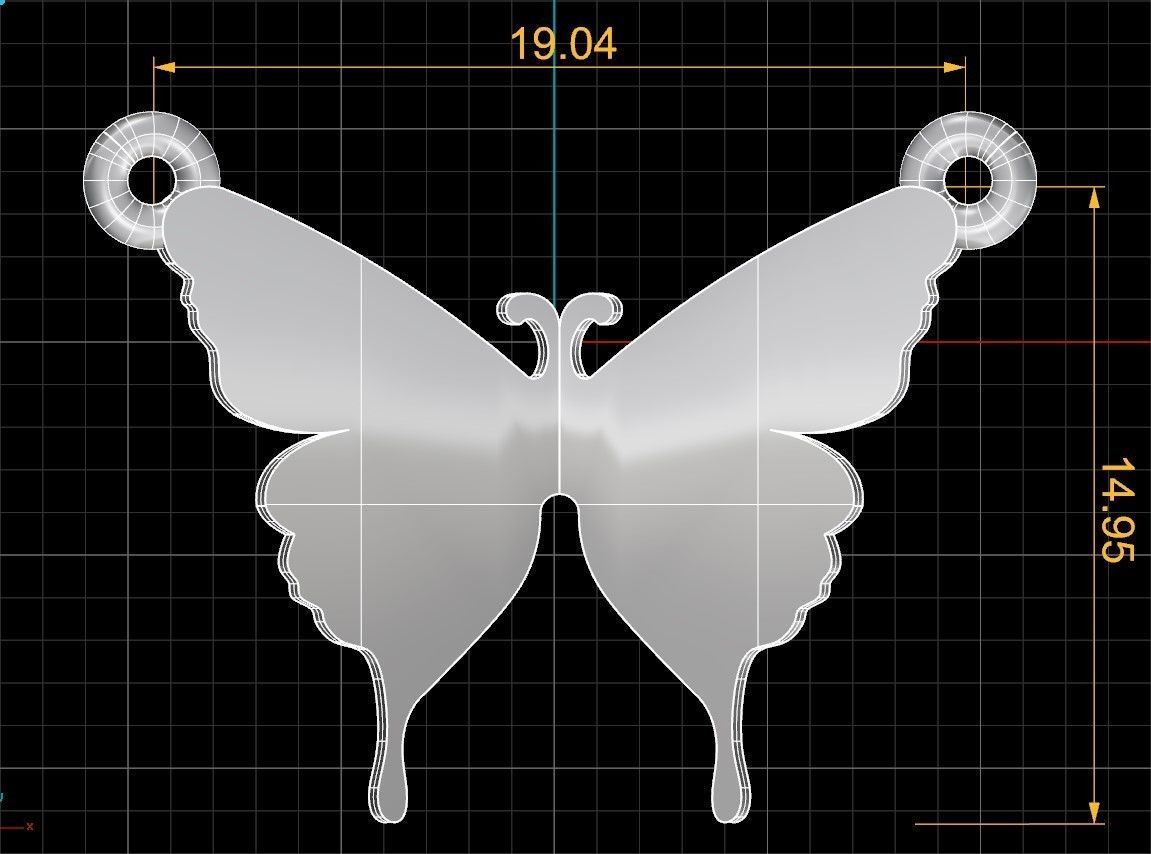 Butterfly Pendant - Flutter 3D print model_4