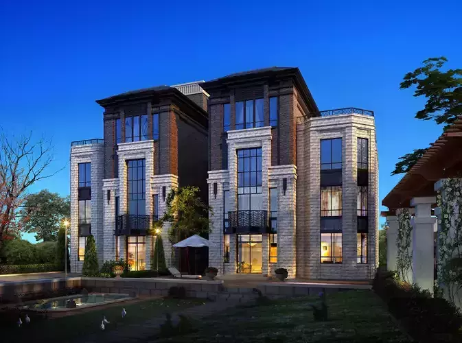 3Dmax fashion city commercial square building 140