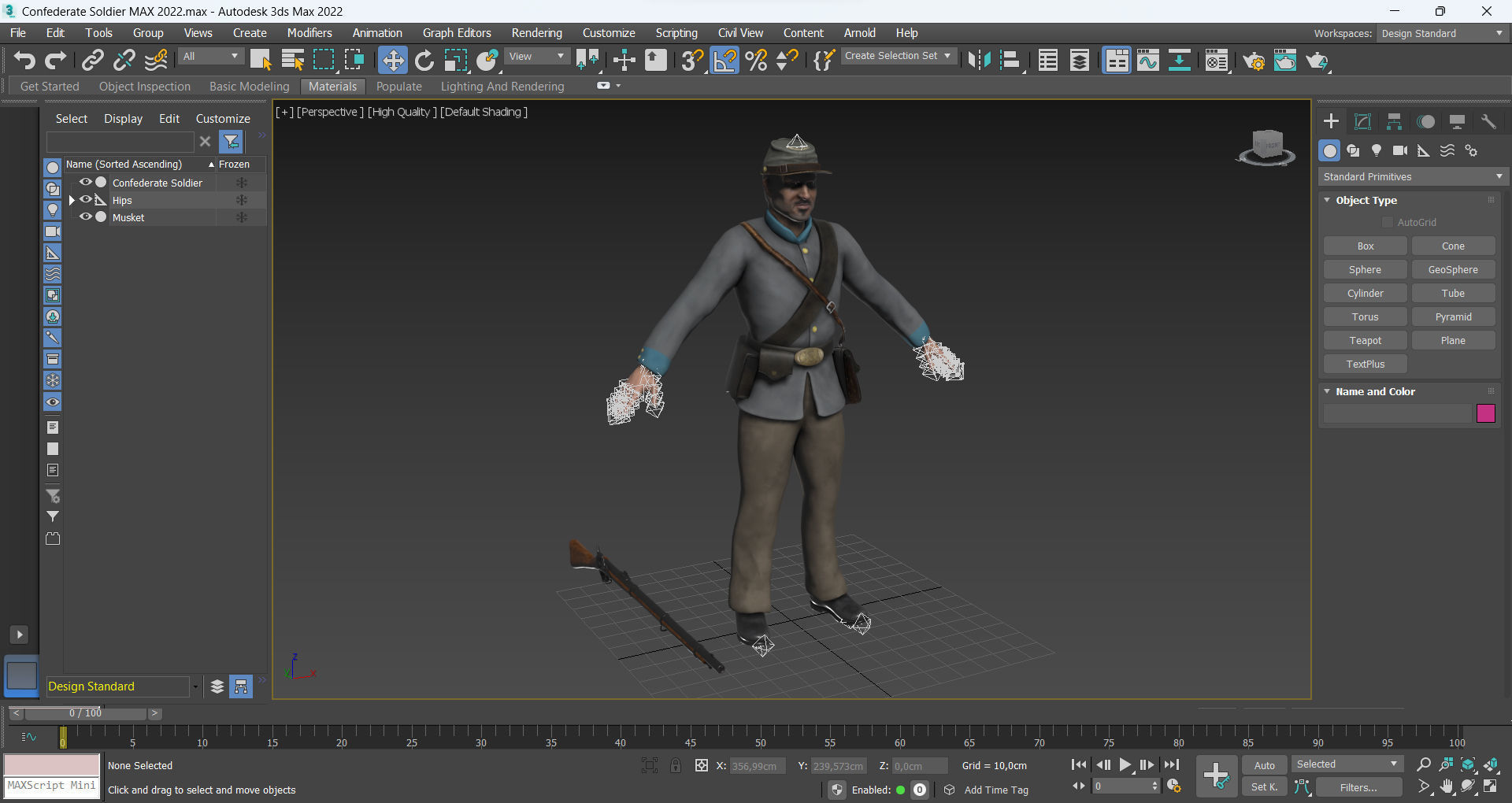 Confederate Soldier Low-poly 3D model_15