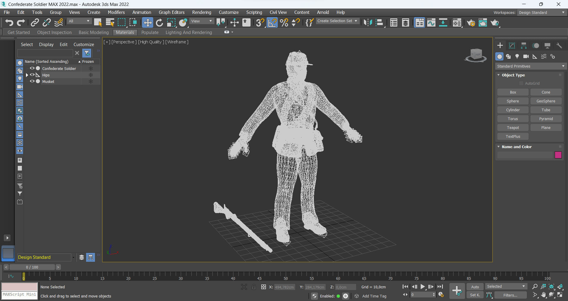 Confederate Soldier Low-poly 3D model_16