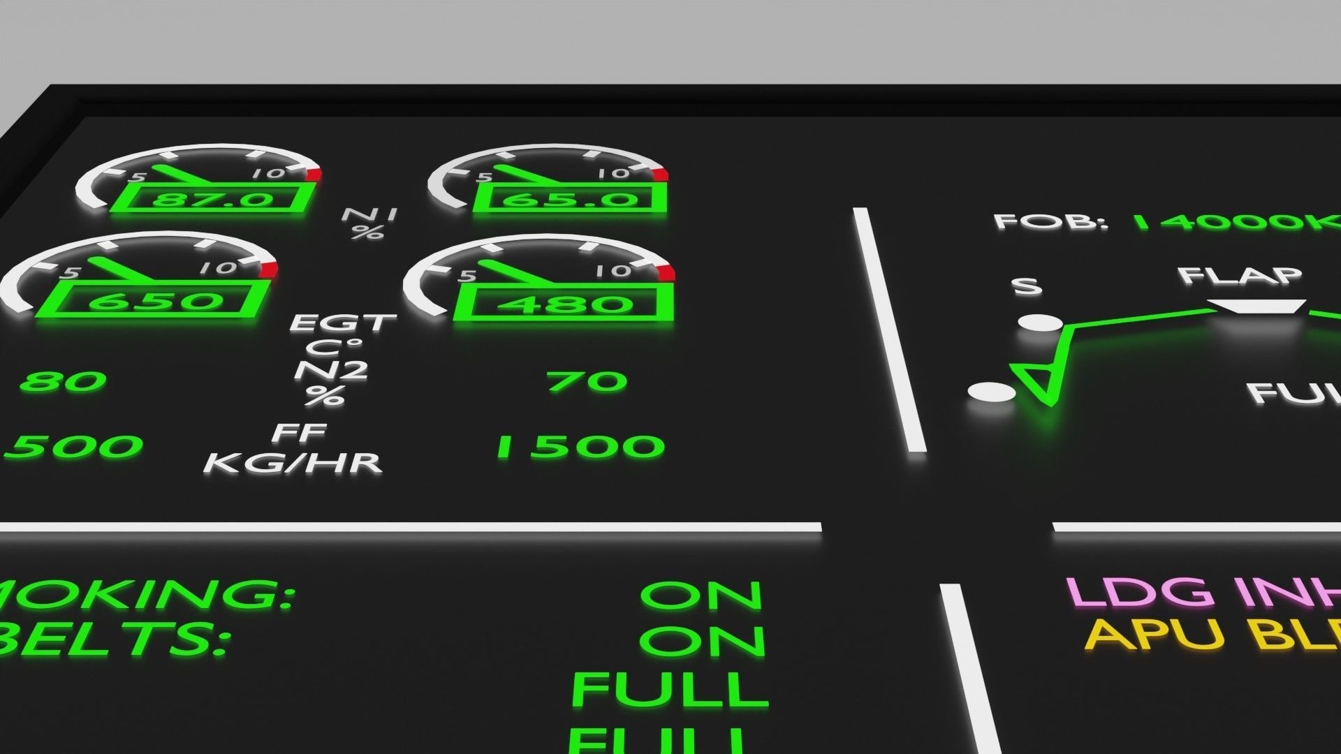 electronic centralised aircraft monitoring 3d model 3D model_8